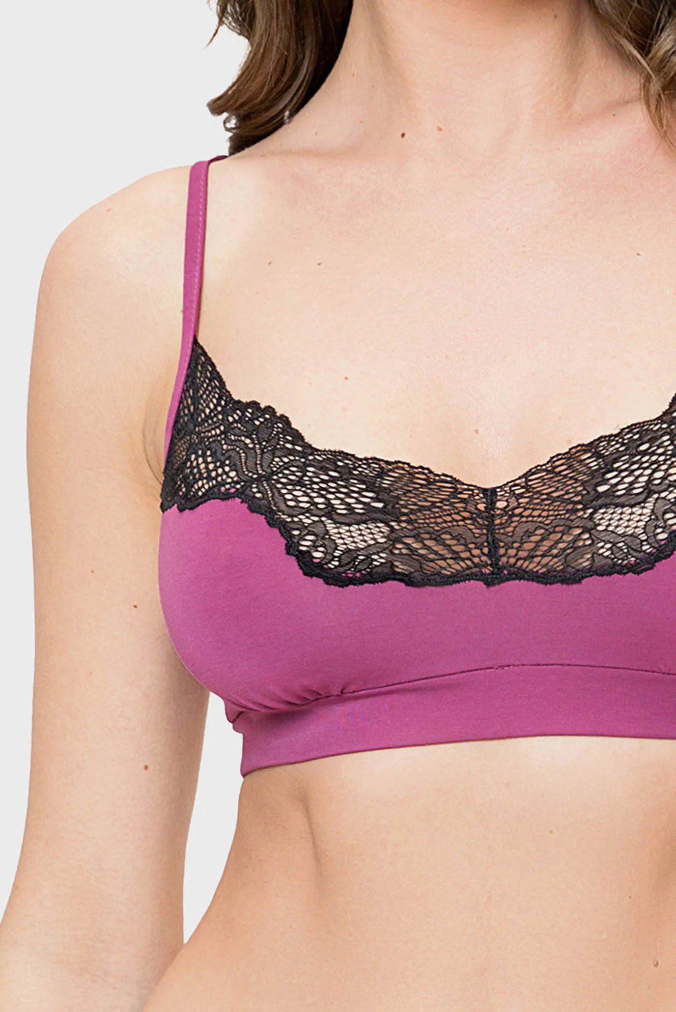 Жіночий фіолетовий комплект білизни (бюстгальтер, трусики) 3