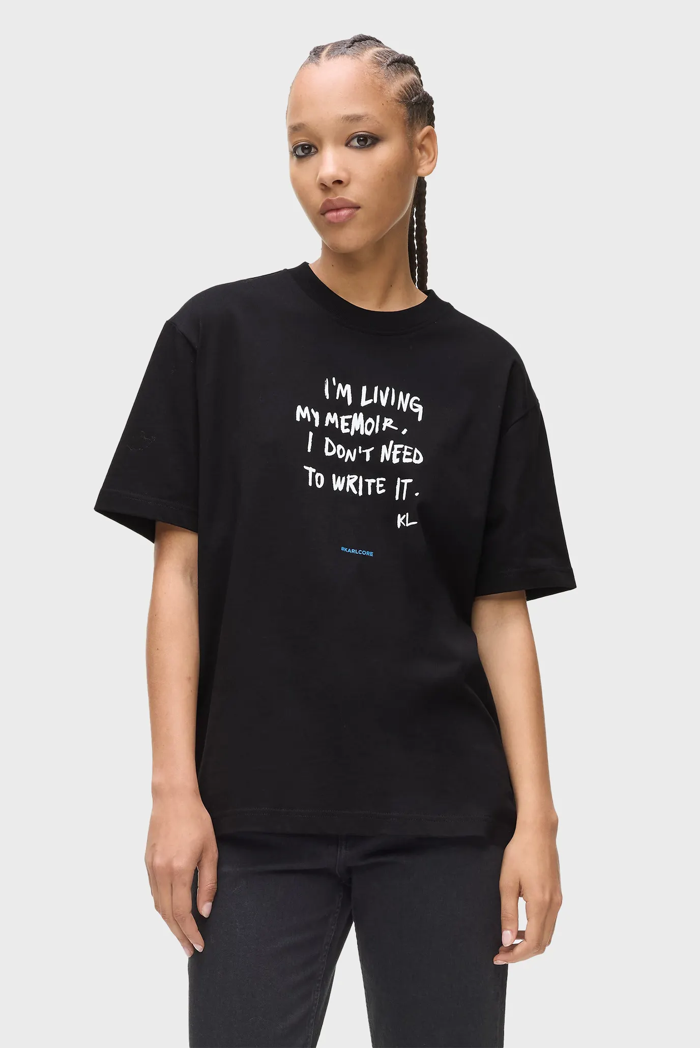 Женская черная футболка karlism 1