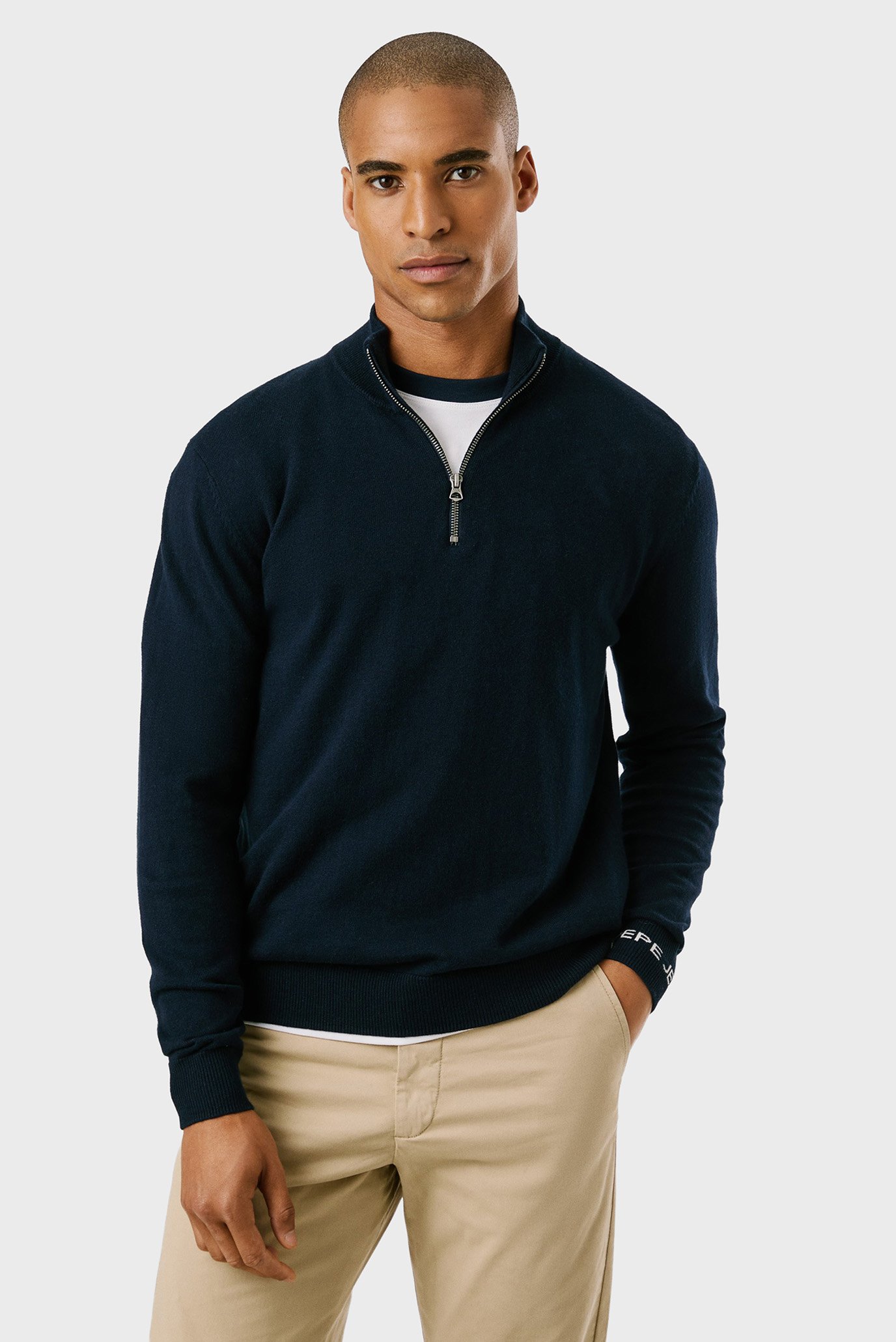 Мужская темно-синяя кофта ANDRE MOCK ZIPPER Синий M Pepe Jeans PM7000012 Мужская темно-синяя кофта ANDRE MOCK ZIPPER Синий M Pepe Jeans PM7000012