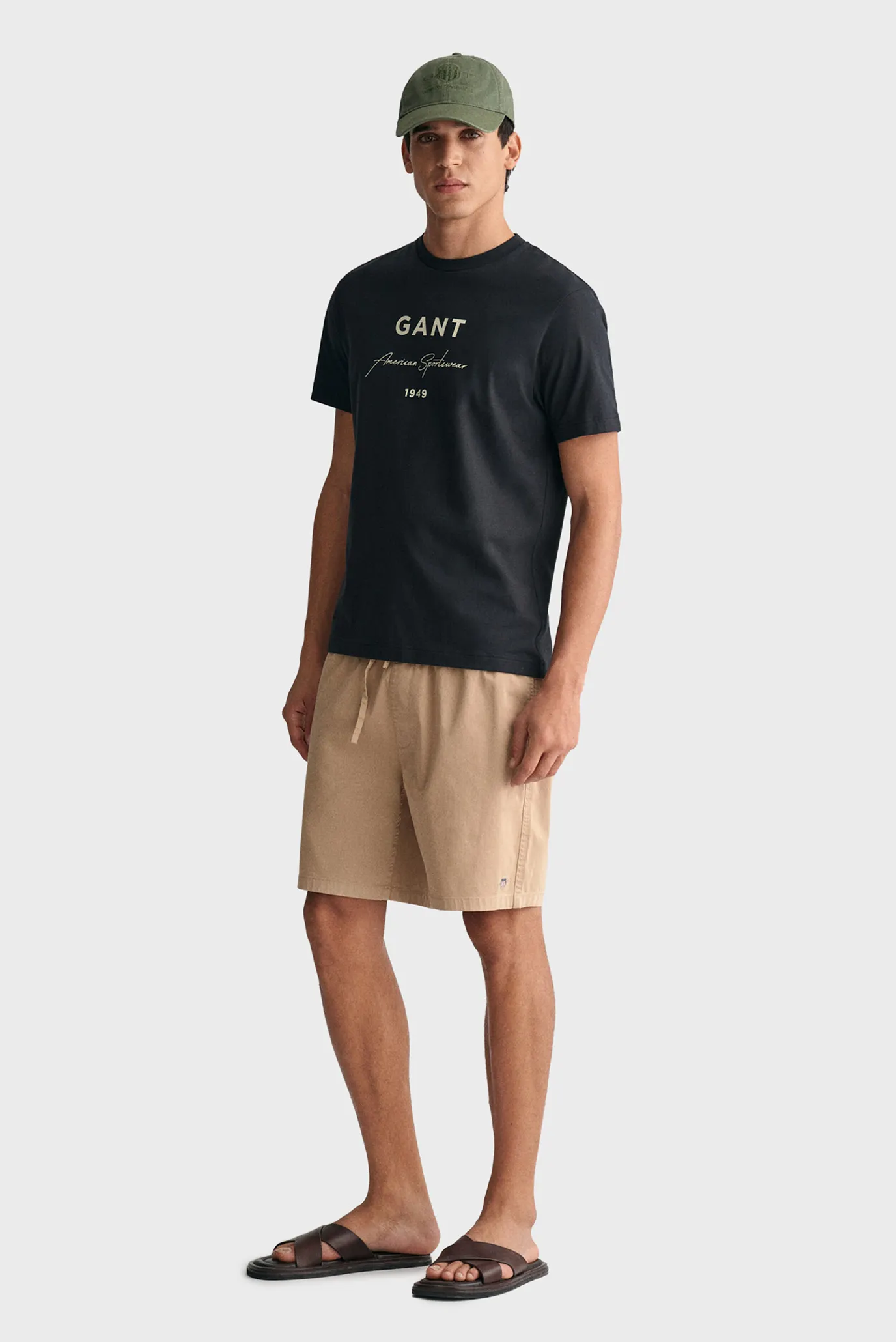 Мужские бежевые шорты DRAWSTRING LOGO 3