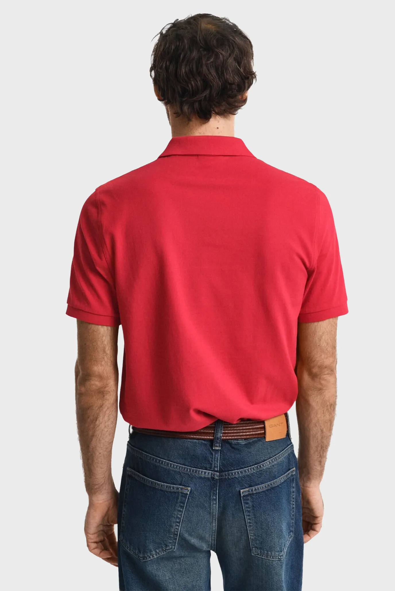 Мужское красное поло REG SHIELD SS PIQUE POLO 3