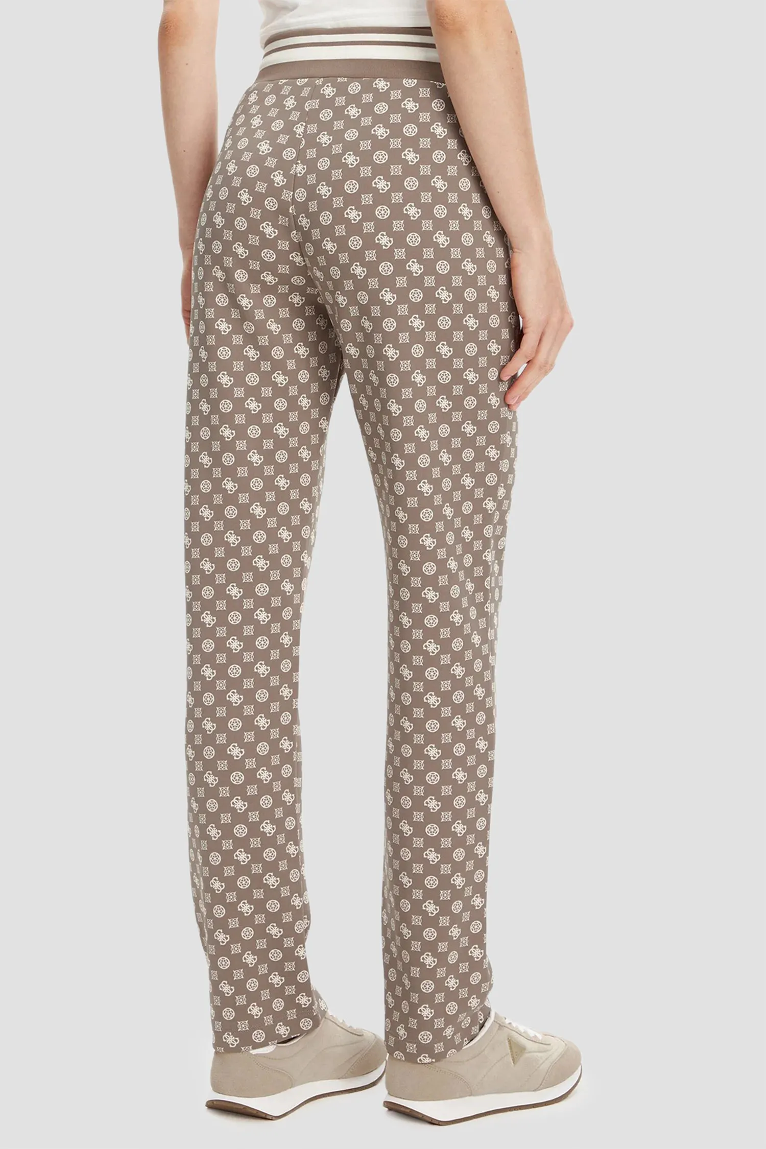 Женские бежевые спортивные брюки с узором 3