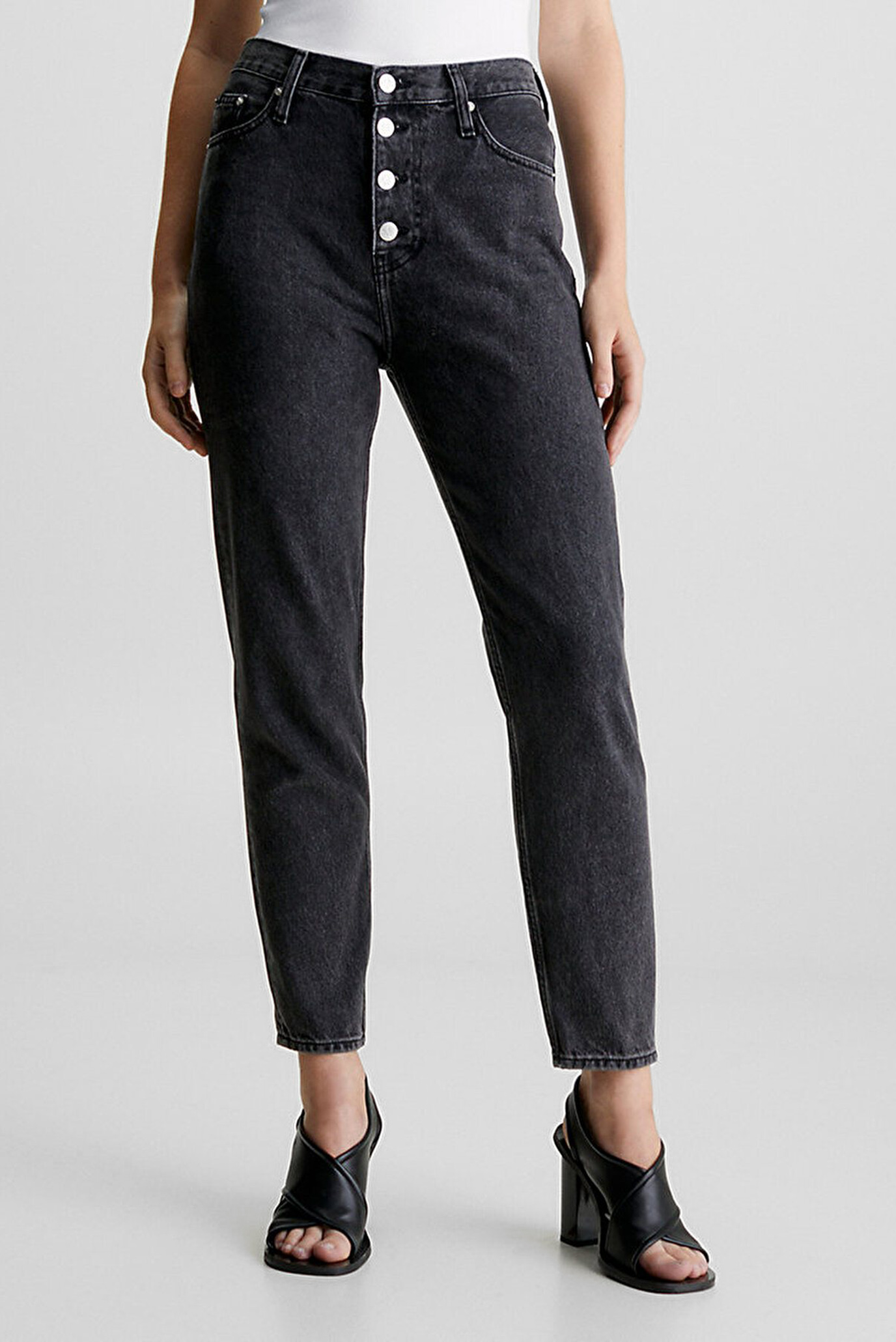 Женские черные джинсы MOM 1