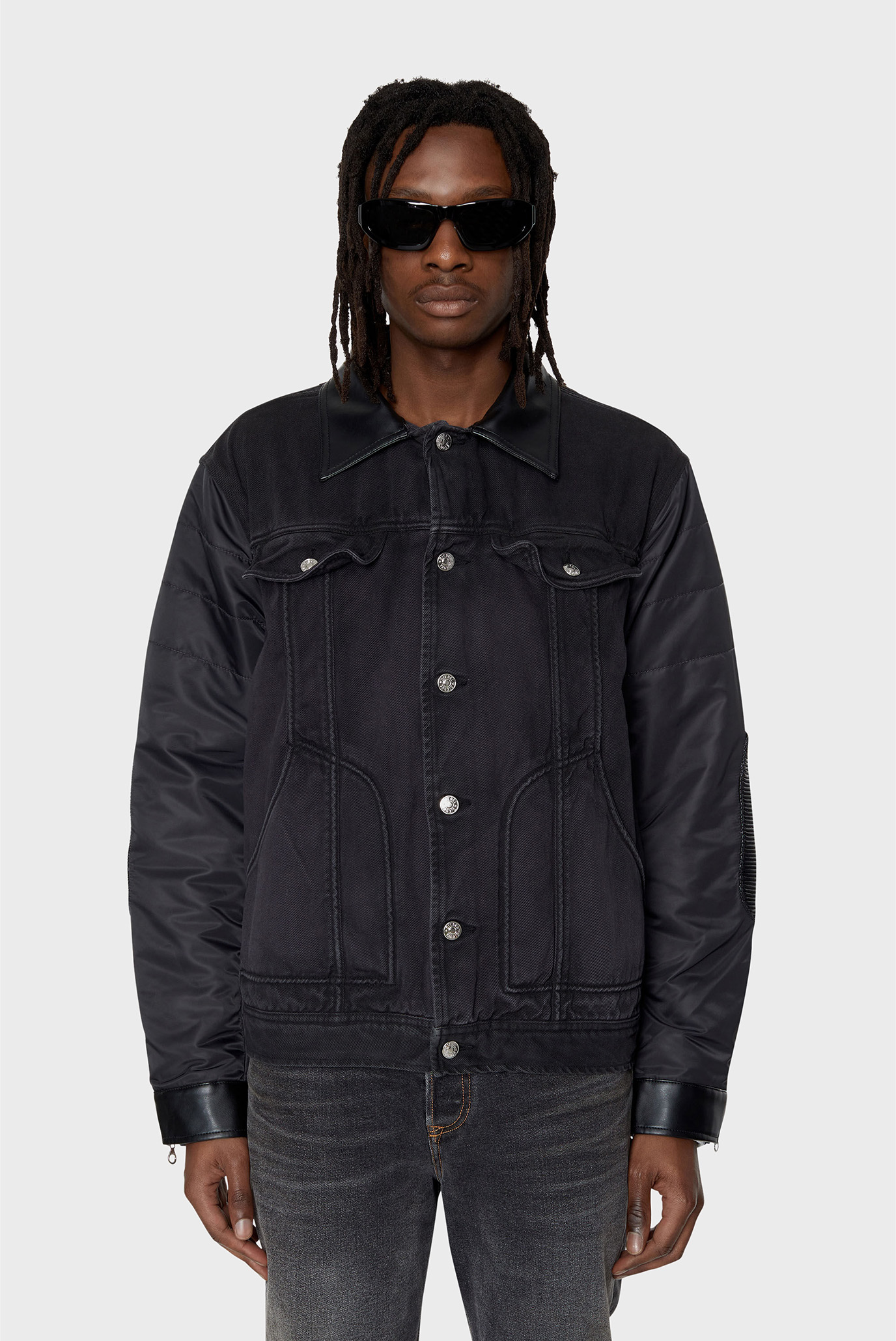 Мужская черная джинсовая куртка J-OPETH 1