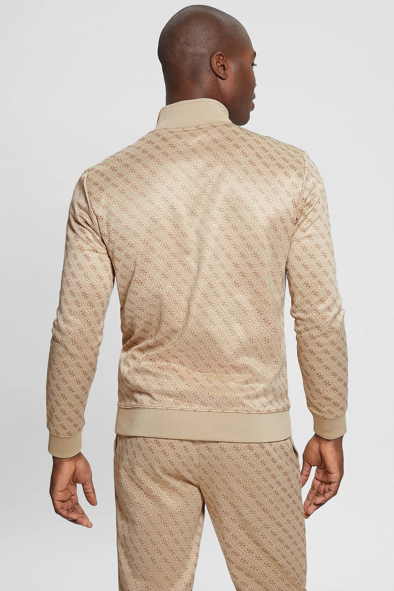 Мужская бежевая спортивная кофта с узором Guess Z2BQ06.FL04Q