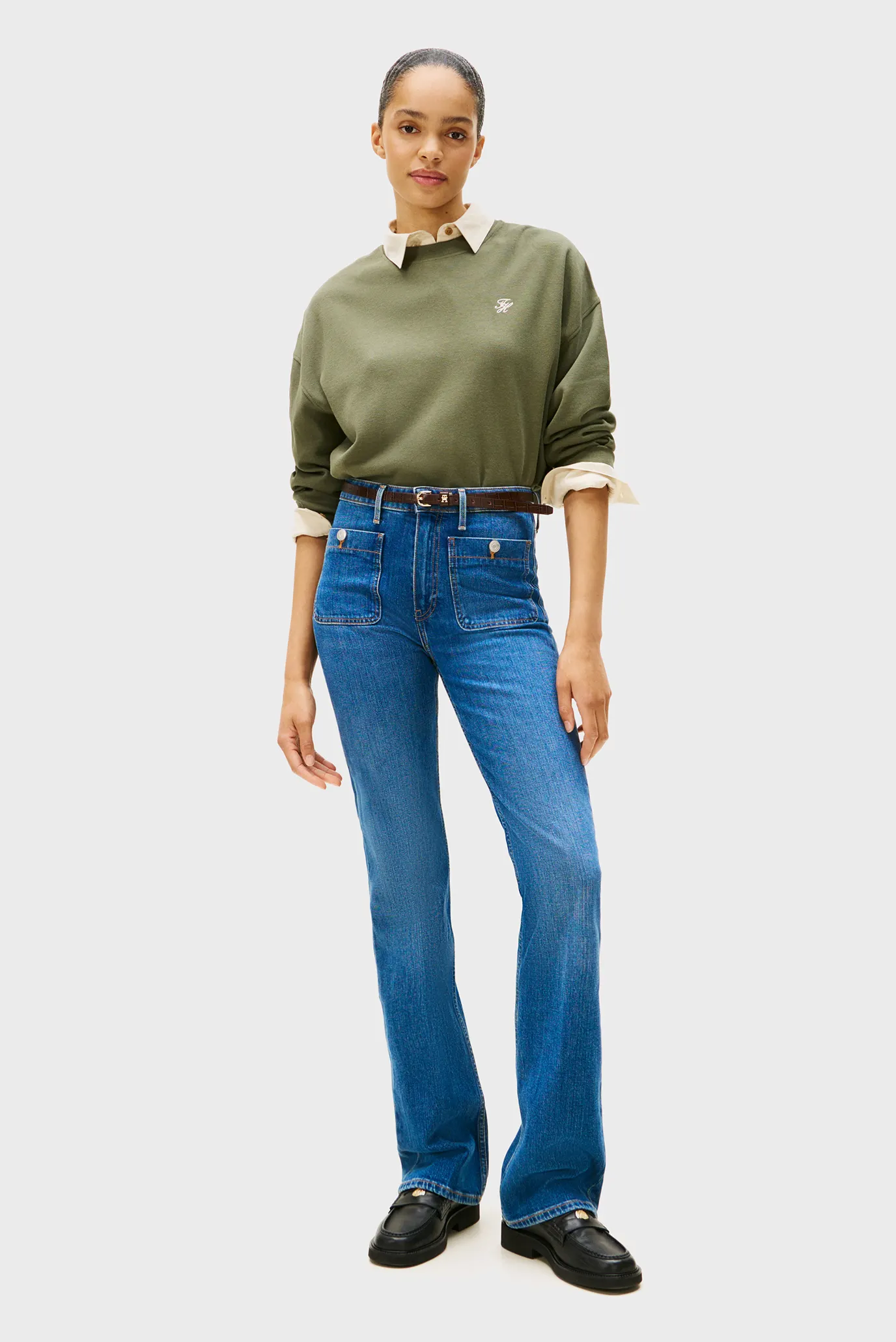 Жіночий оливковий світшот PIQUE 2