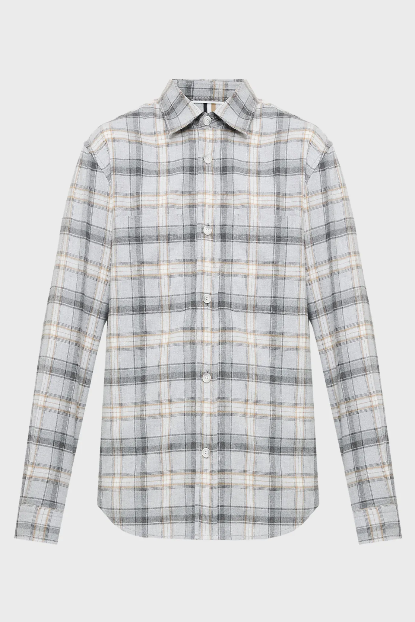 Мужская серая рубашка в клетку 5