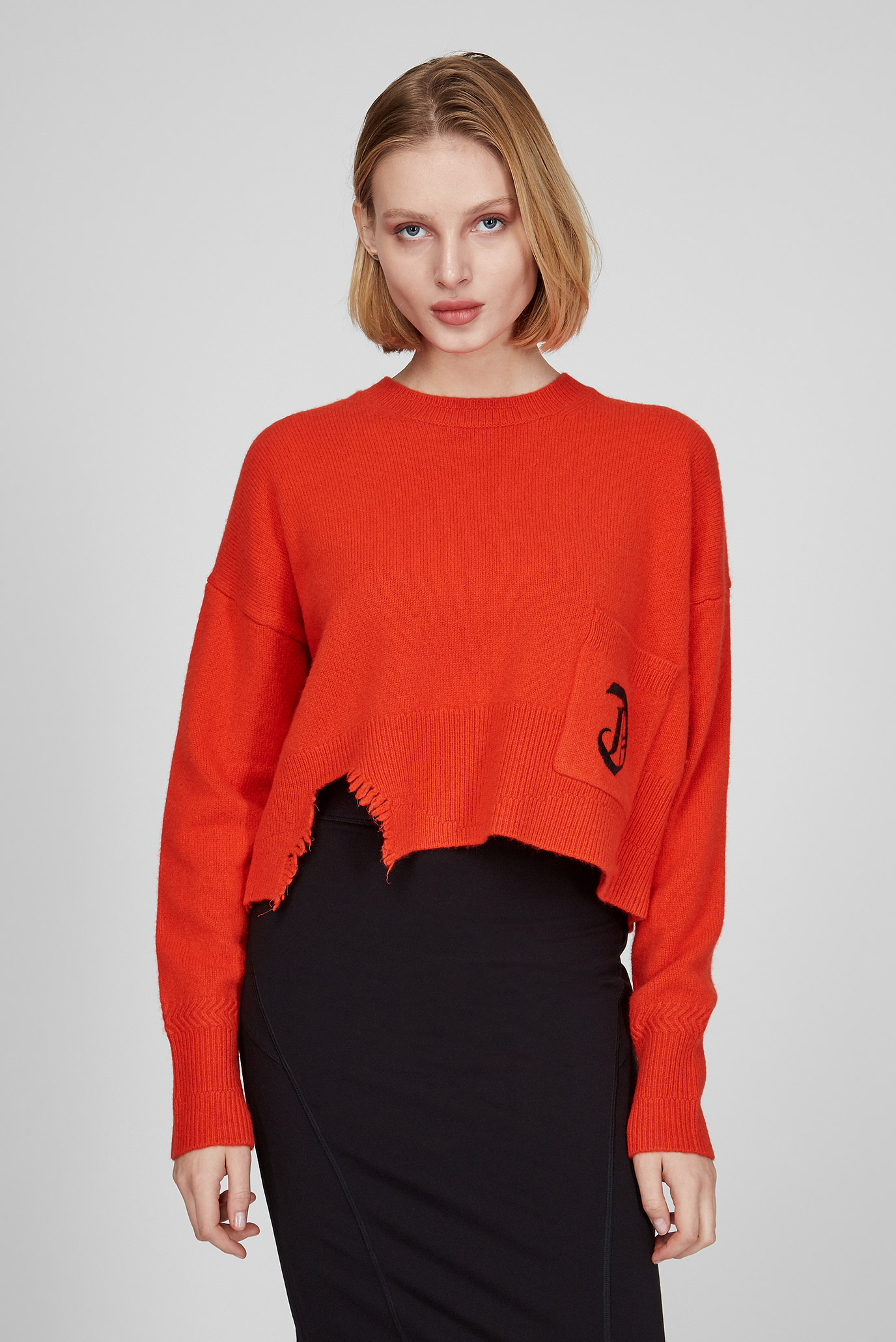 Женский красный шерстяной свитер M-IDAHI 1