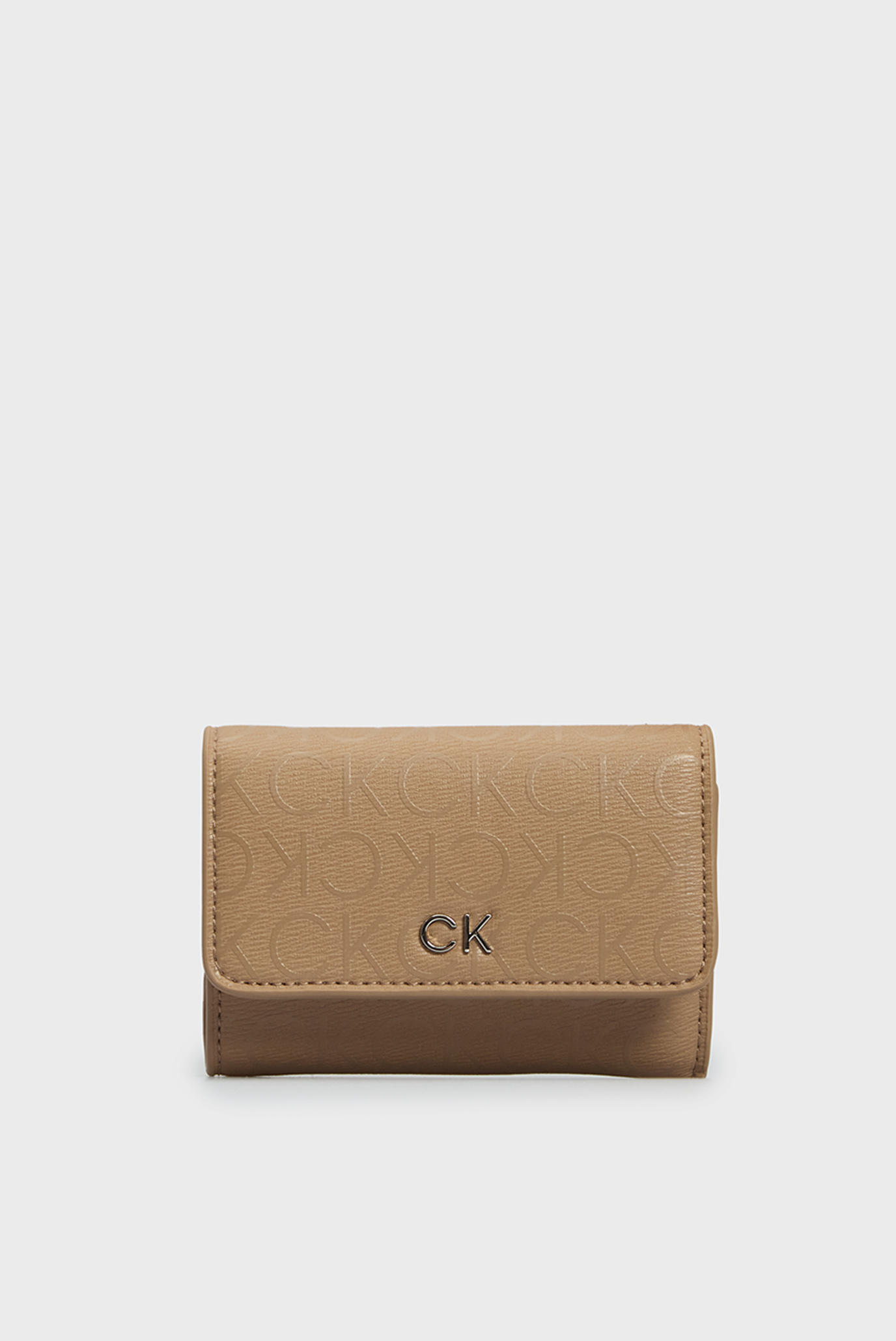 Жіночий бежевий гаманець з візерунком CK DAILY SMALL TRIFOLD EPI MN 1