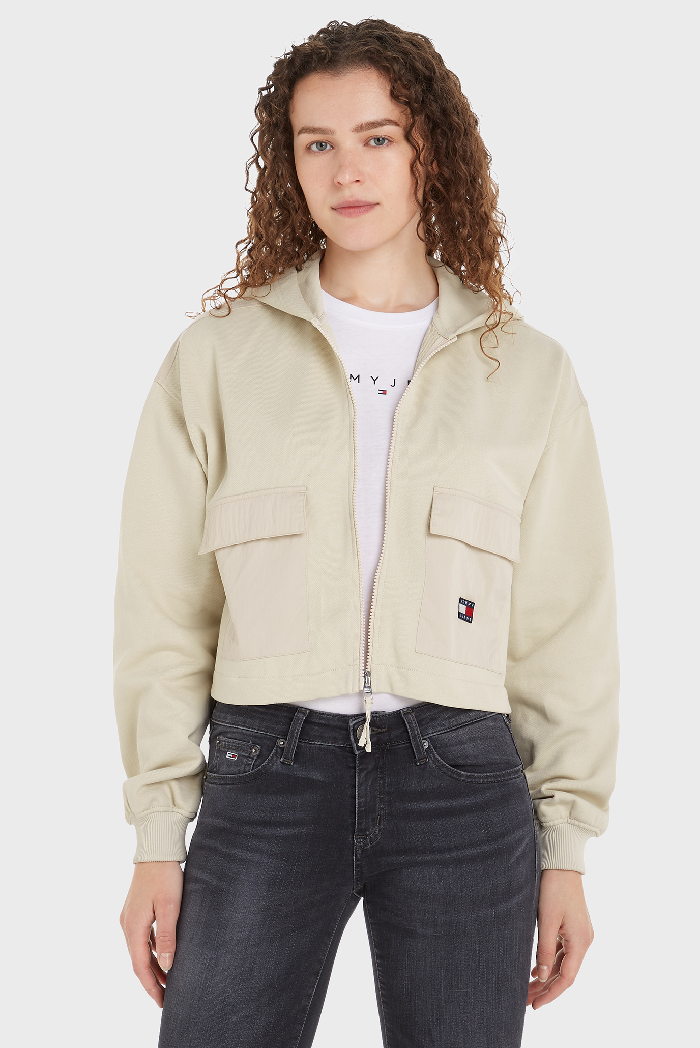 Женское бежевое худи TJW RLX CRP FABRIC MIX HOODIE Бежевый S Tommy Jeans DW0DW18381 Женское бежевое худи TJW RLX CRP FABRIC MIX HOODIE Бежевый S Tommy Jeans DW0DW18381
