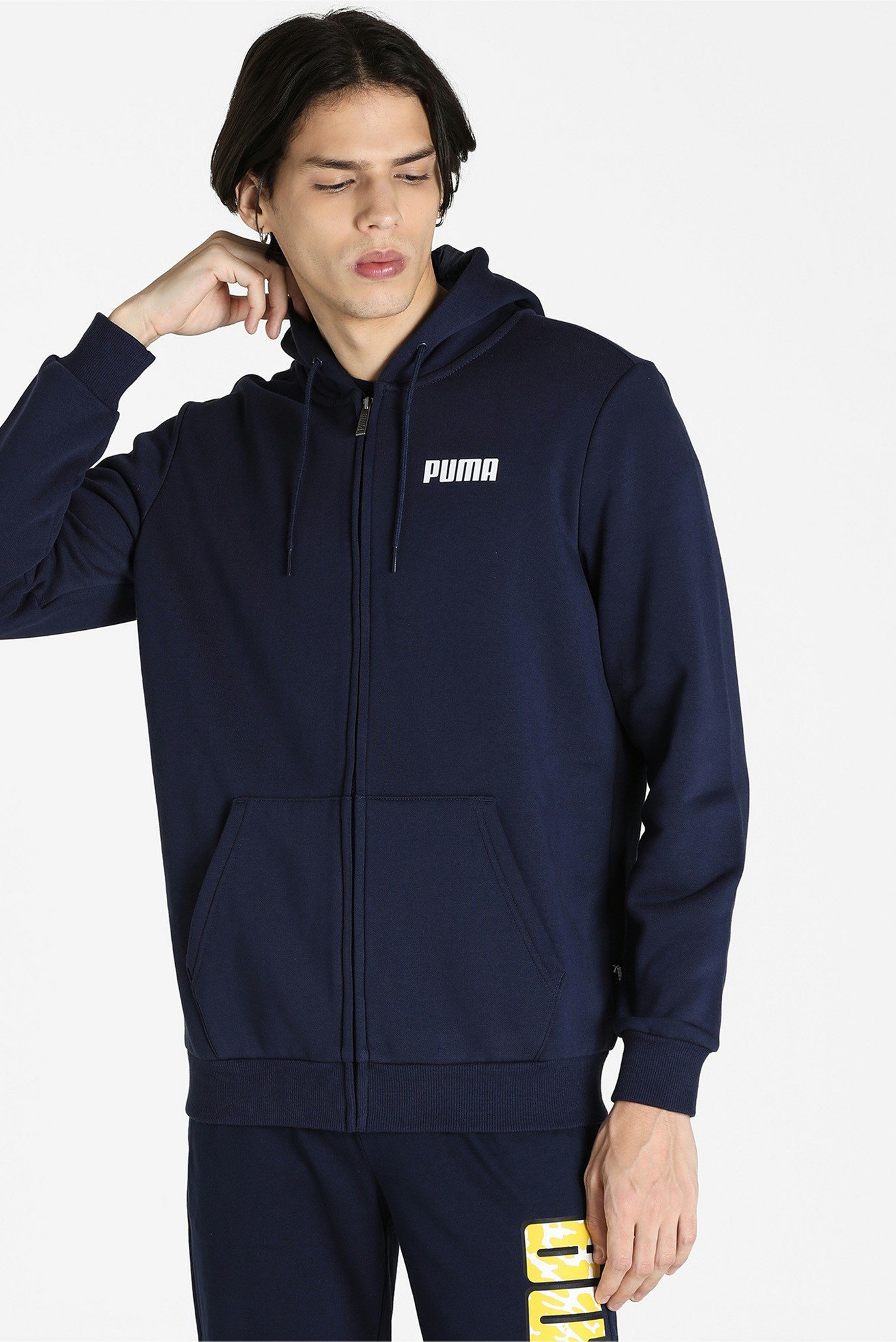 Чоловіче синє худі Essentials Full-Zip Full-Length Hoodie 1