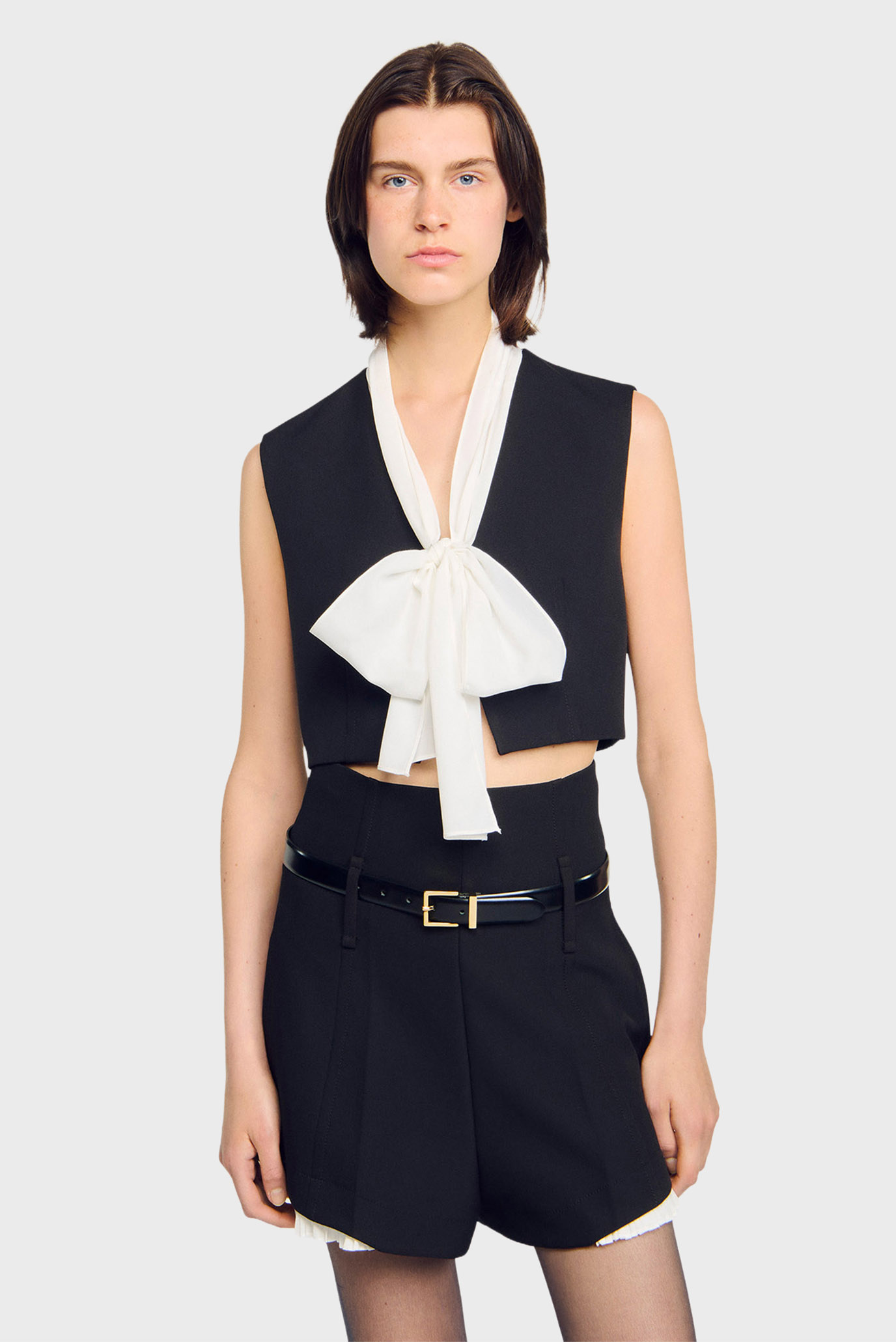 Женский черный топ Черный S Sandro SFPTO00825_Black Женский черный топ Черный S Sandro SFPTO00825_Black
