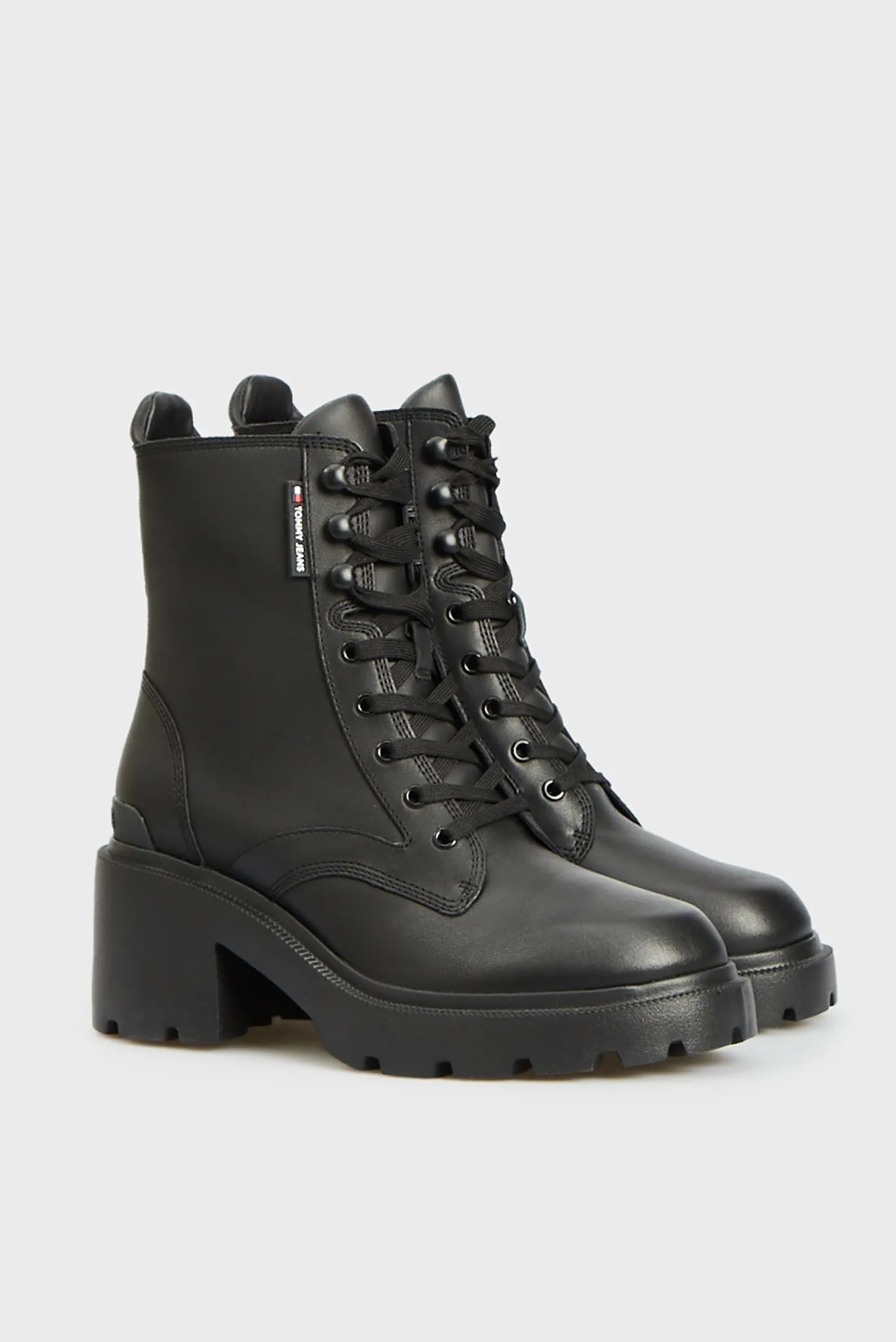 Женские черные кожаные ботильоны TJW MID HEEL BOOT LEATHER 3