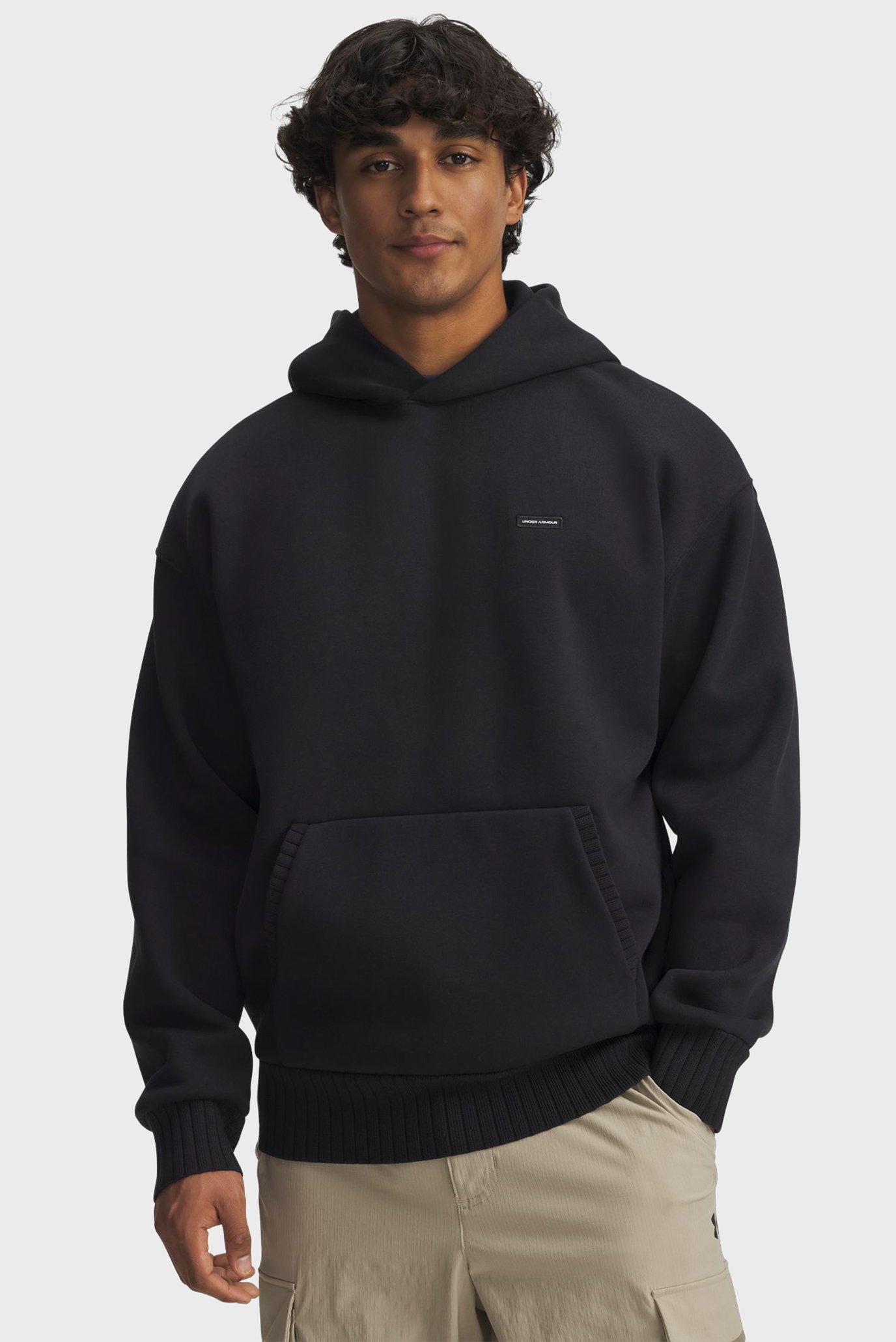 Мужское черное худи UA Icon Heavy Rib Hdy Черный L Under Armour 6008900-001 Мужское черное худи UA Icon Heavy Rib Hdy Черный L Under Armour 6008900-001