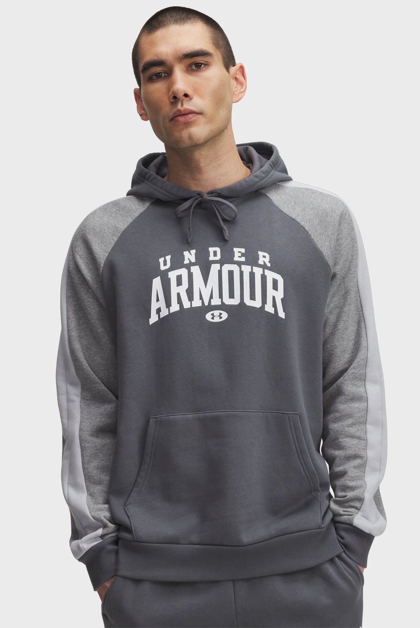 Мужское серое худи UA Rival Flc CB Hood Серый XL Under Armour 6003958-025 Мужское серое худи UA Rival Flc CB Hood Серый XL Under Armour 6003958-025