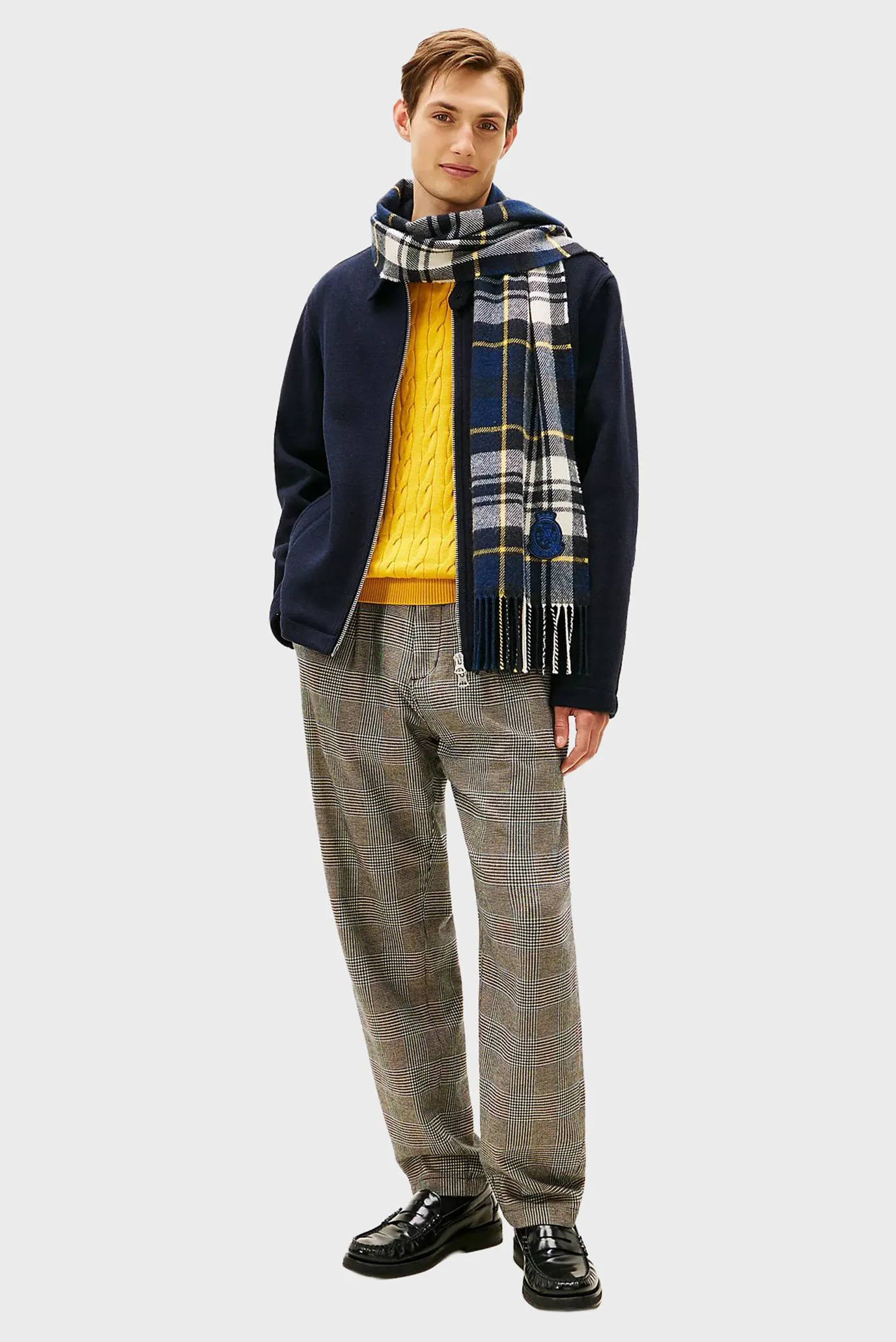 Мужской шерстяной шарф в клетку CREST 2