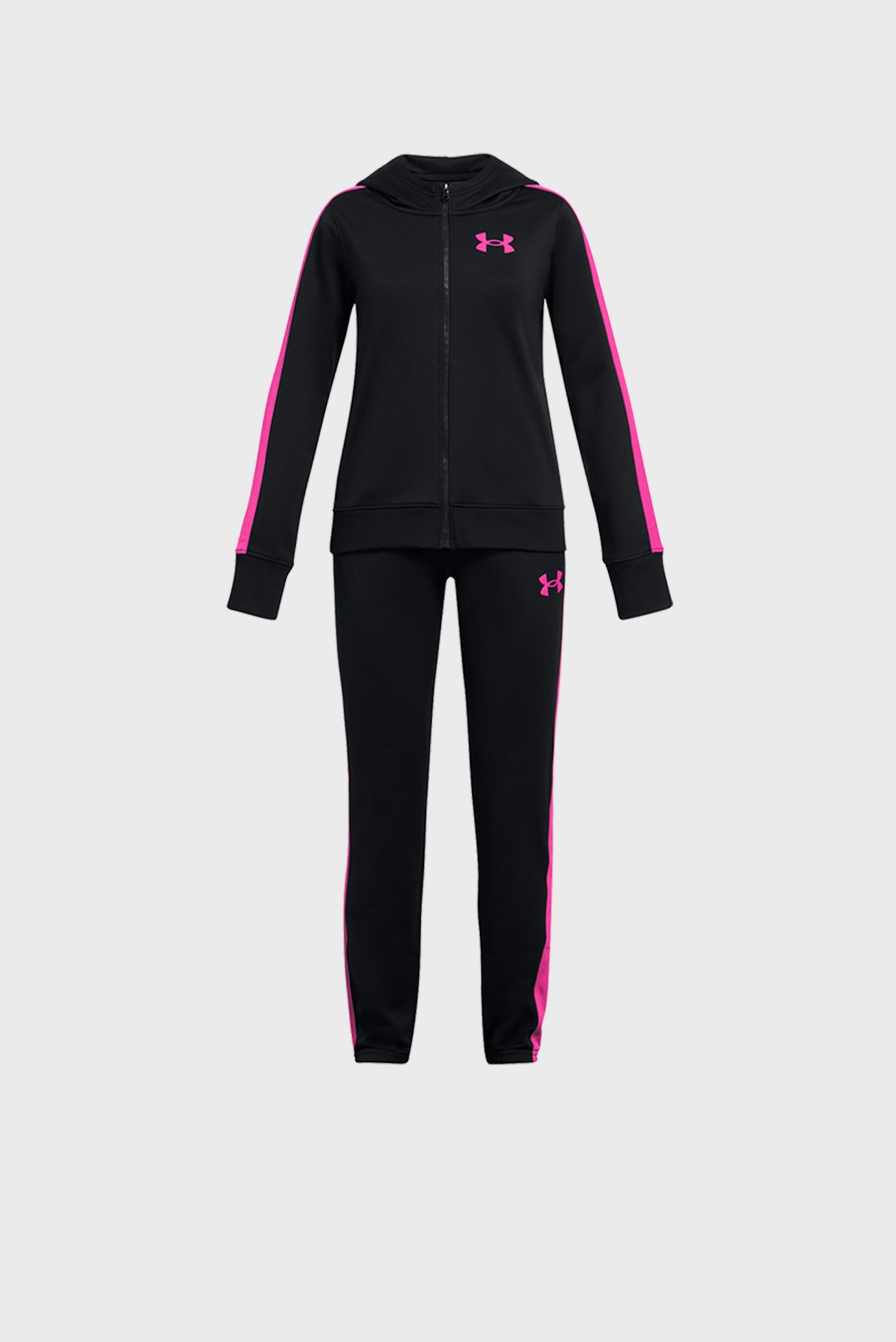 Детский черный спортивный костюм (худи, брюки) UA Knit Hooded Tracksuit 1