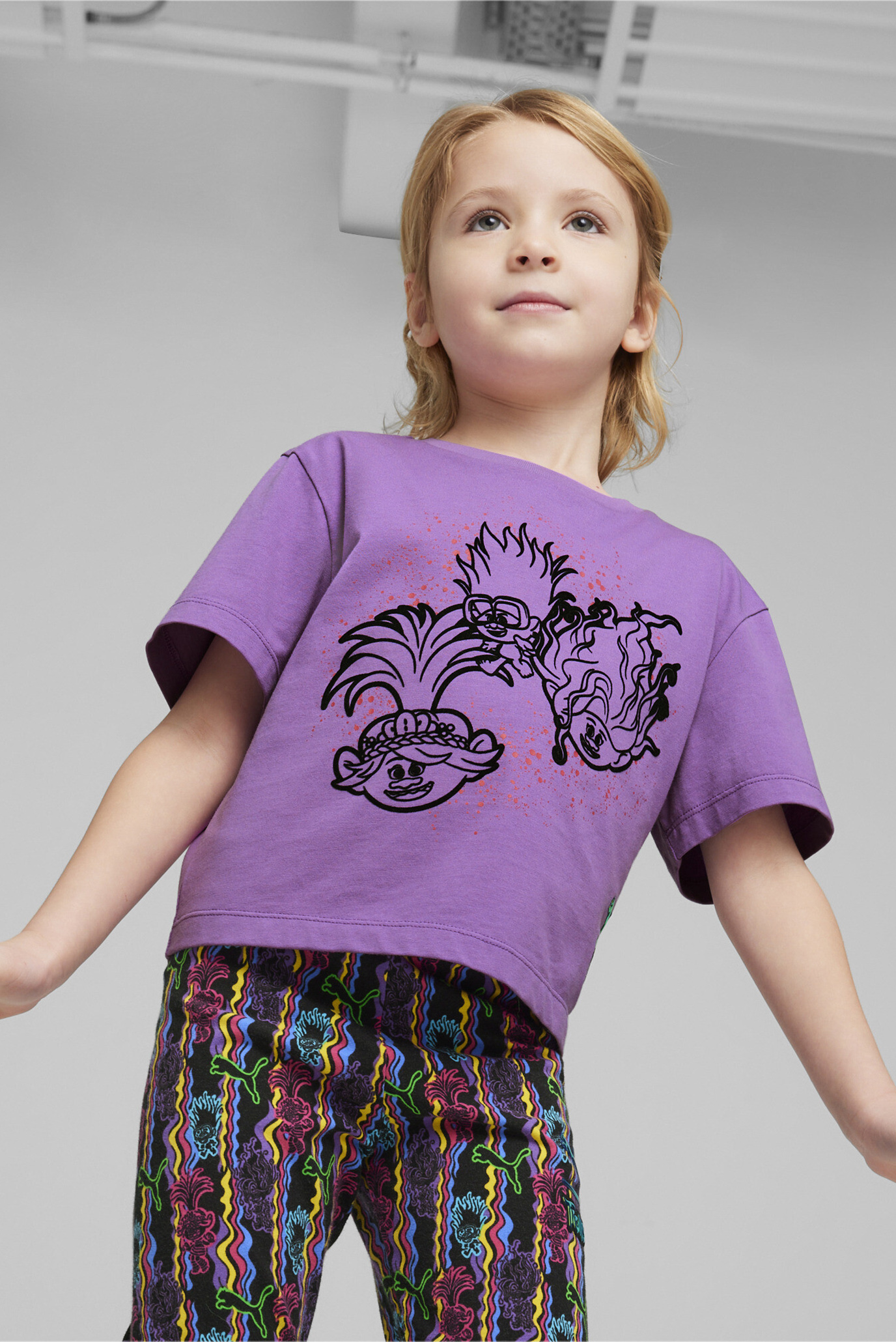 Детская фиолетовая футболка PUMA x TROLLS Kids' Graphic Tee 1