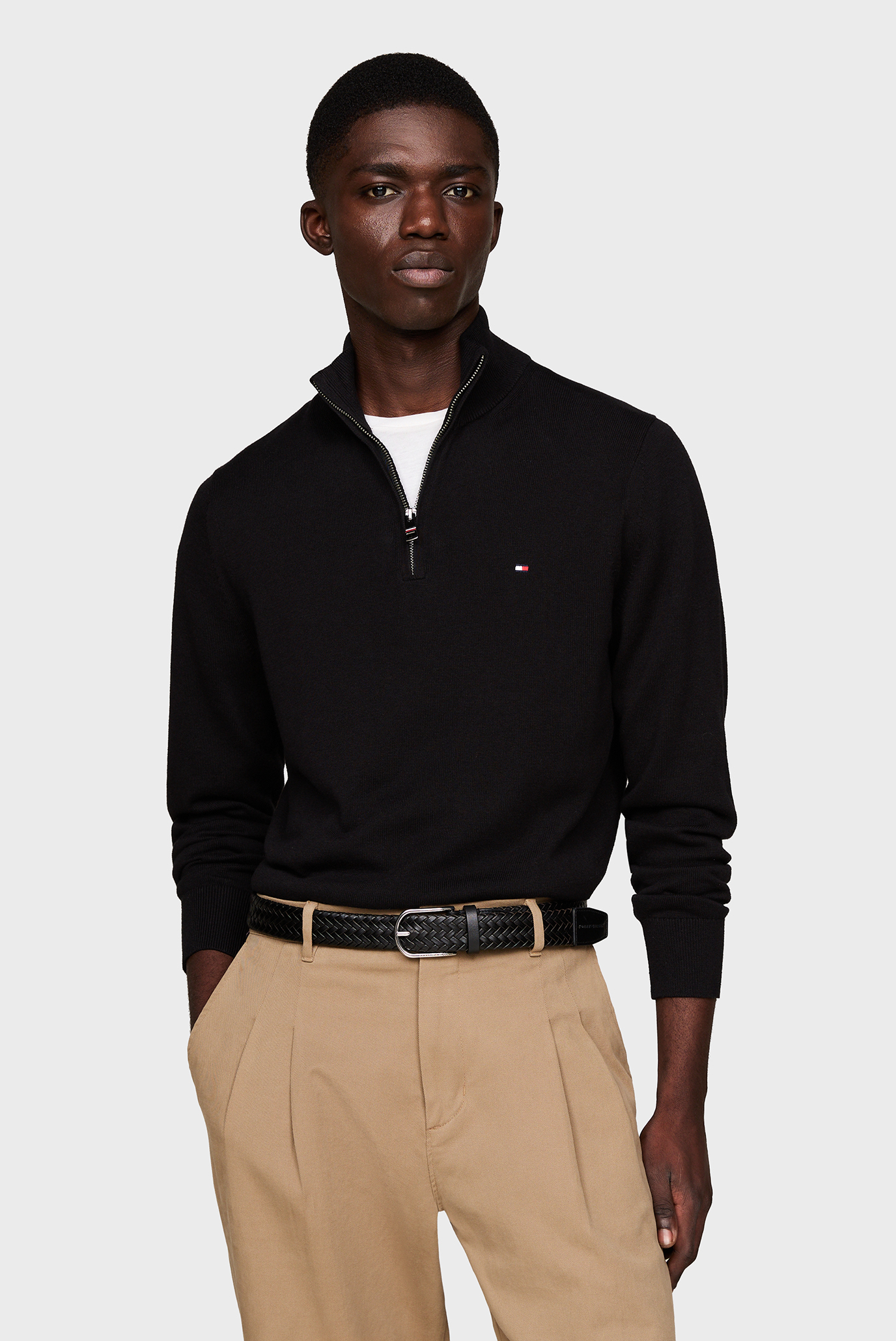 Мужская черная кофта Черный L Tommy Hilfiger MW0MW28049 Мужская черная кофта Черный L Tommy Hilfiger MW0MW28049