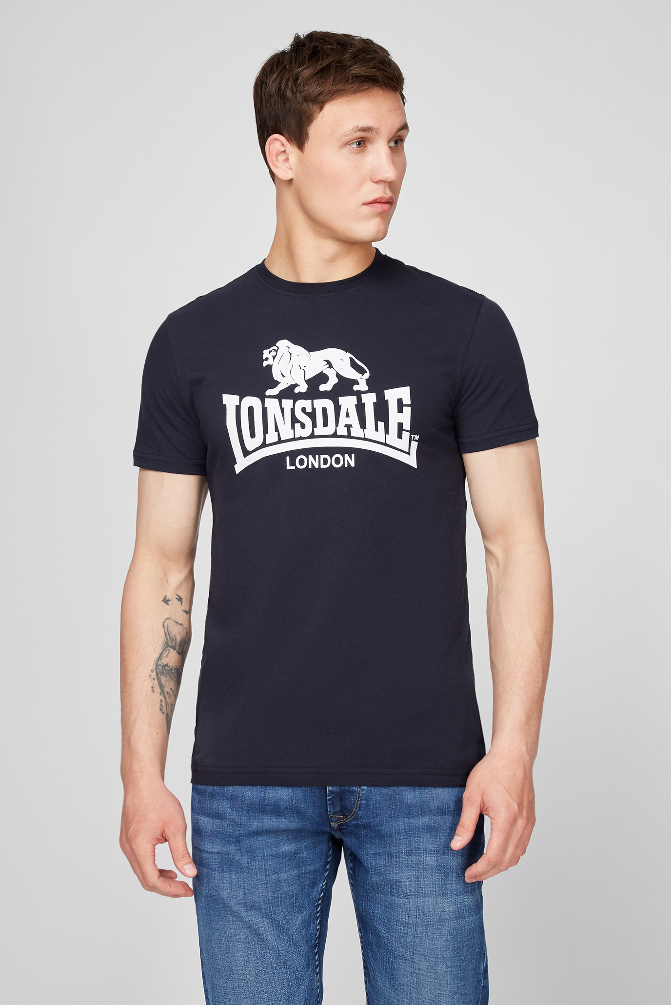 Мужская темно-синяя футболка Синий XL Lonsdale 114081 Мужская темно-синяя футболка Синий XL Lonsdale 114081