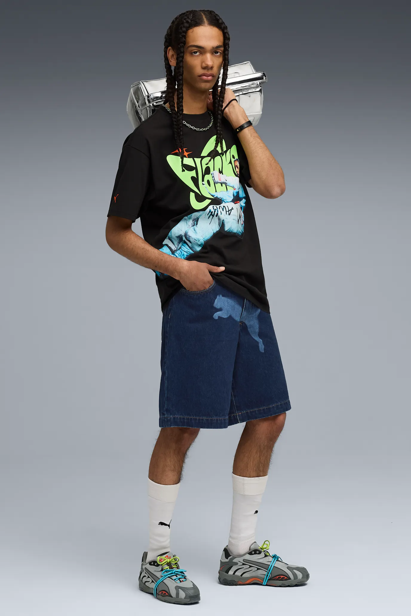 Чоловічі темно-сині шорти A$AP ROCKY x PUMA Denim Shorts Men 3