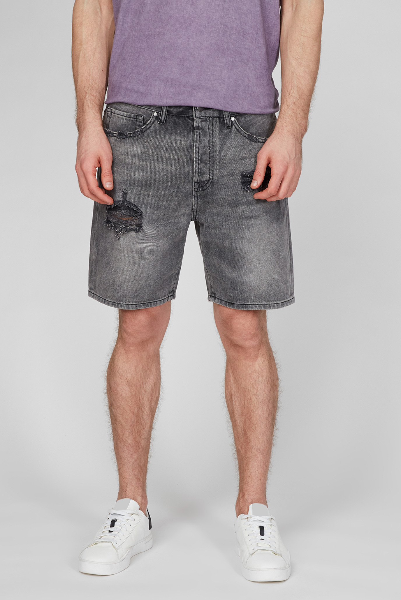 Мужские темно-серые джинсовые шорты Ley 1