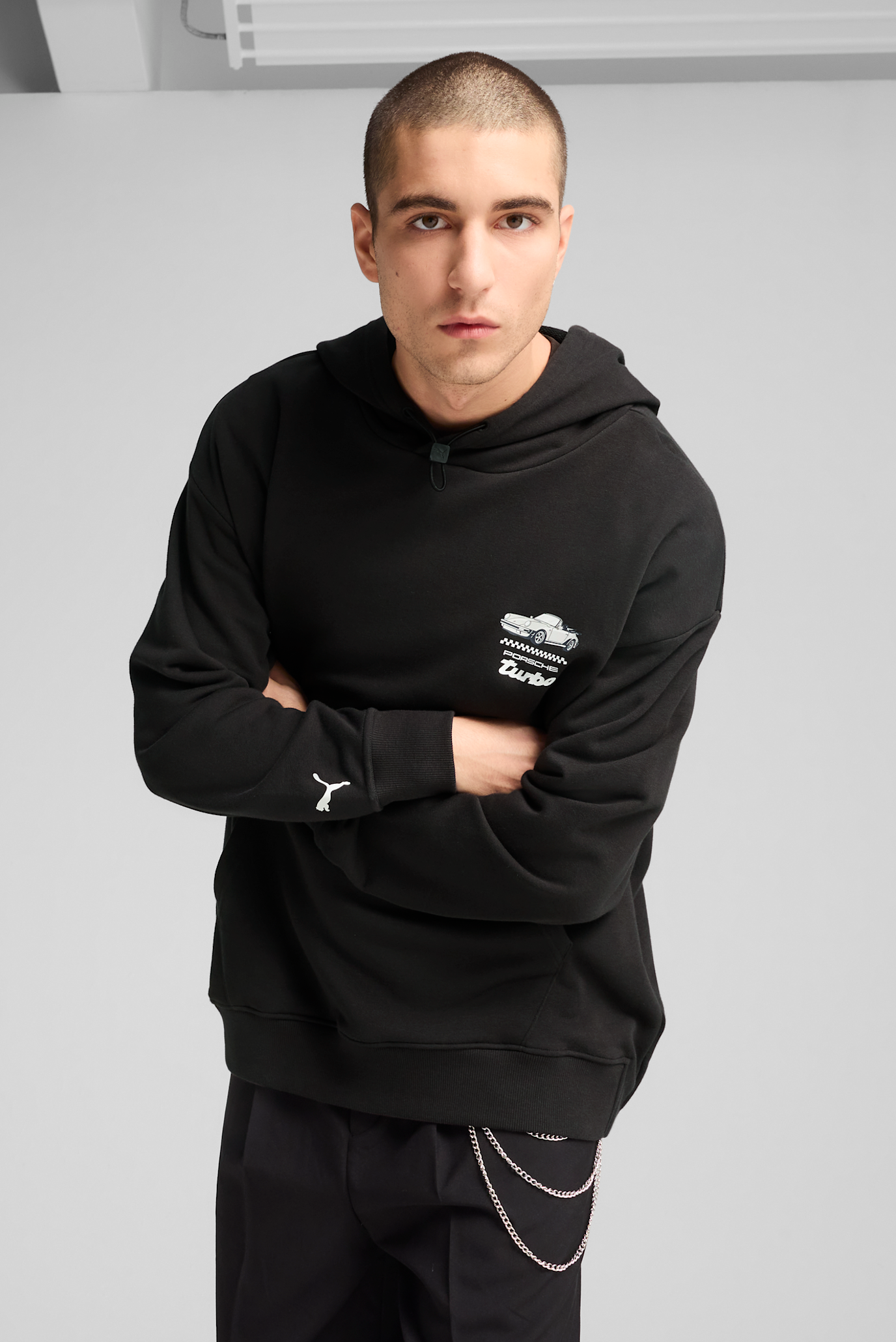 Чоловіче чорне худі Porsche Legacy Graphic Hoodie Men 1