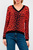 Женский красный пуловер с узором