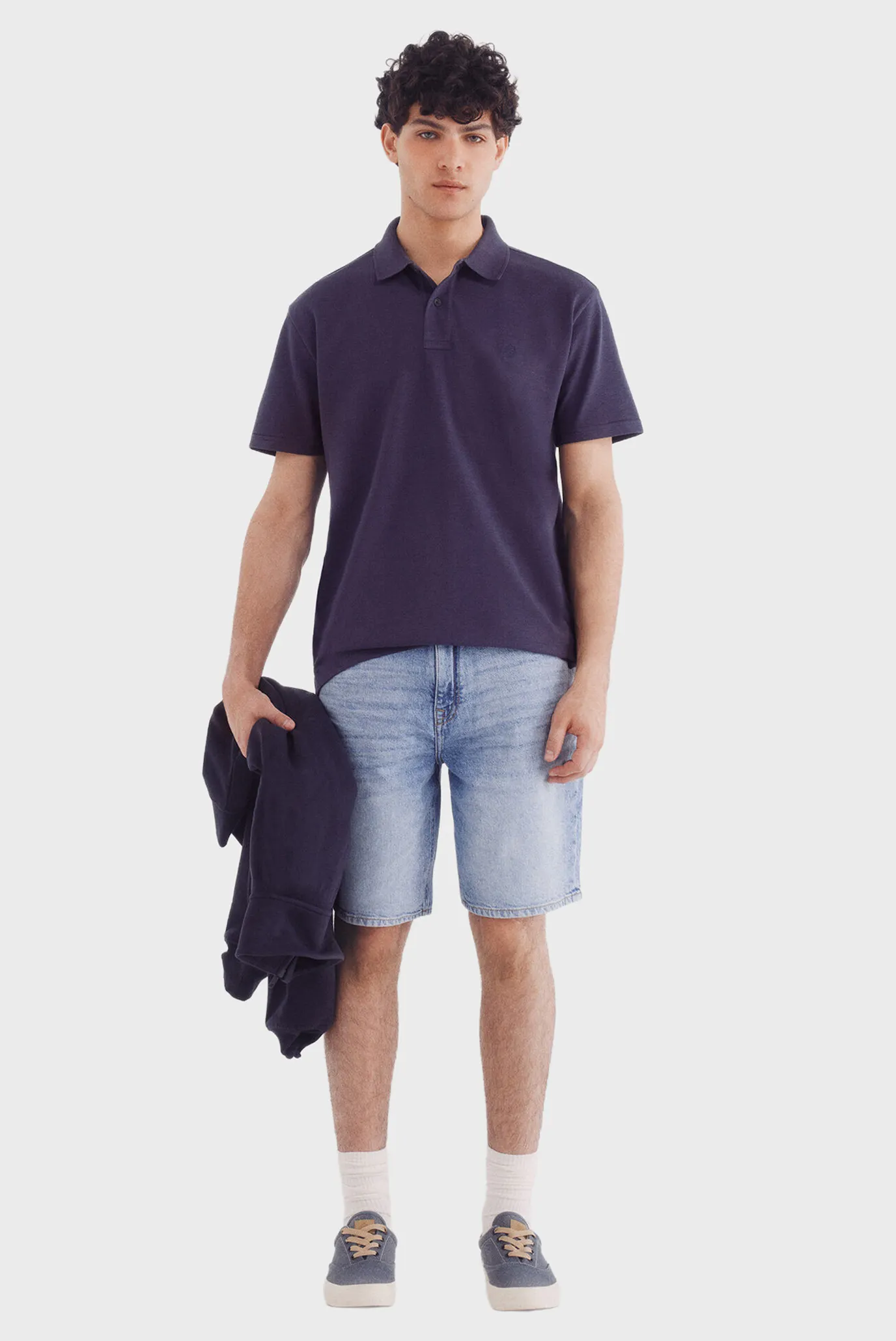 Чоловіче темно-синє поло 4