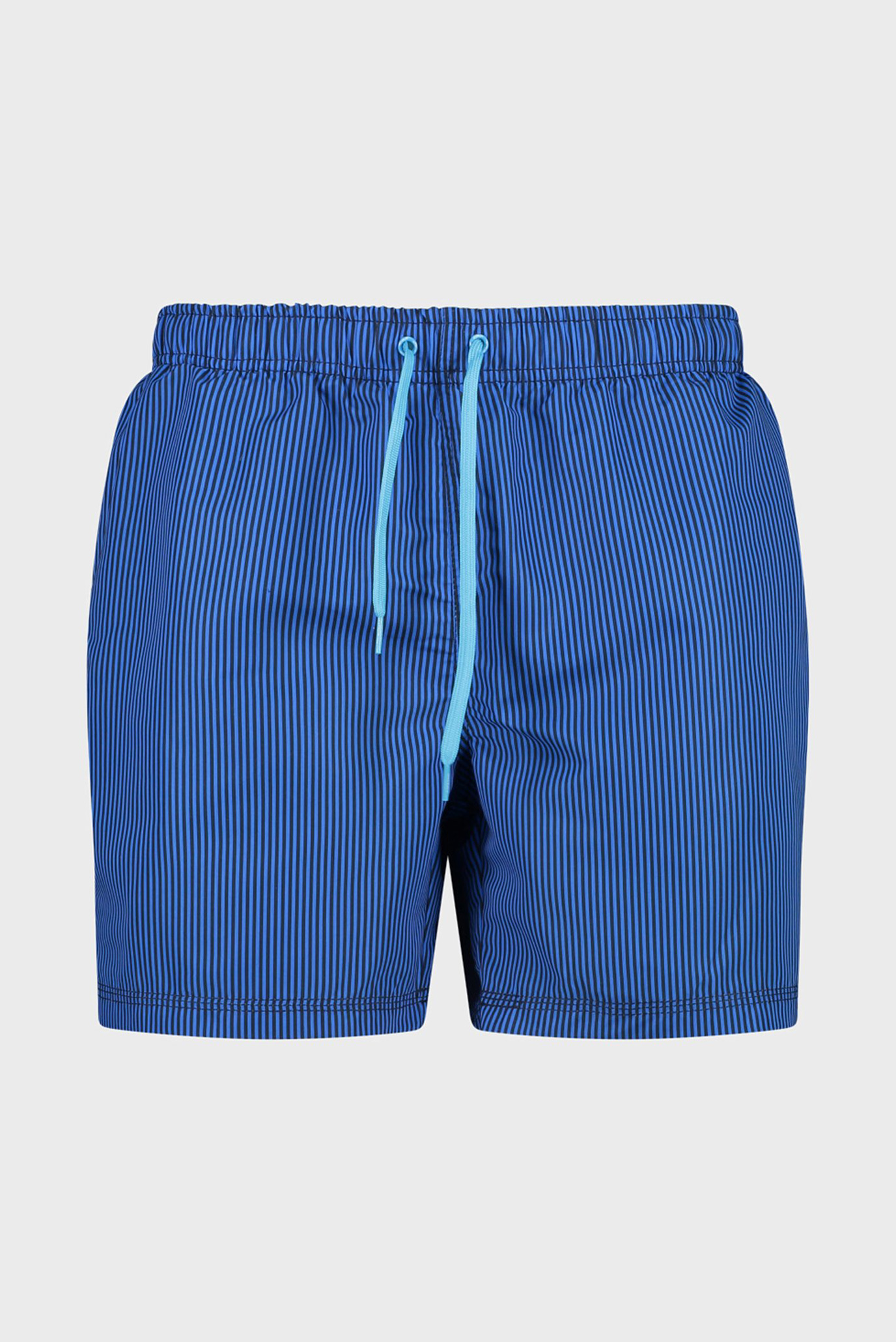 Мужские синие плавательные шорты в полоску 1
