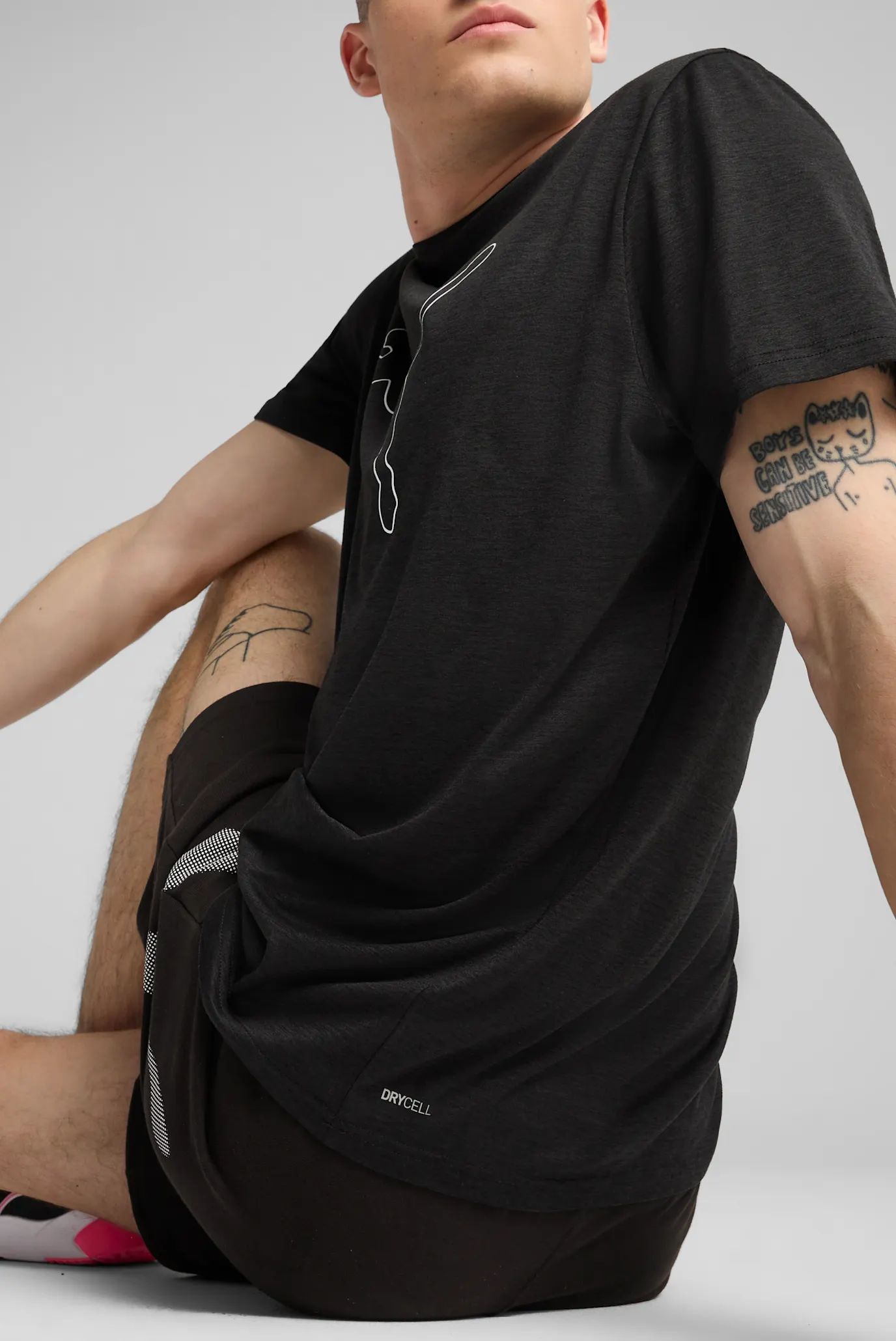 Чорна футболка TAD ESSENTIALS Heather Cat Tee Men 4