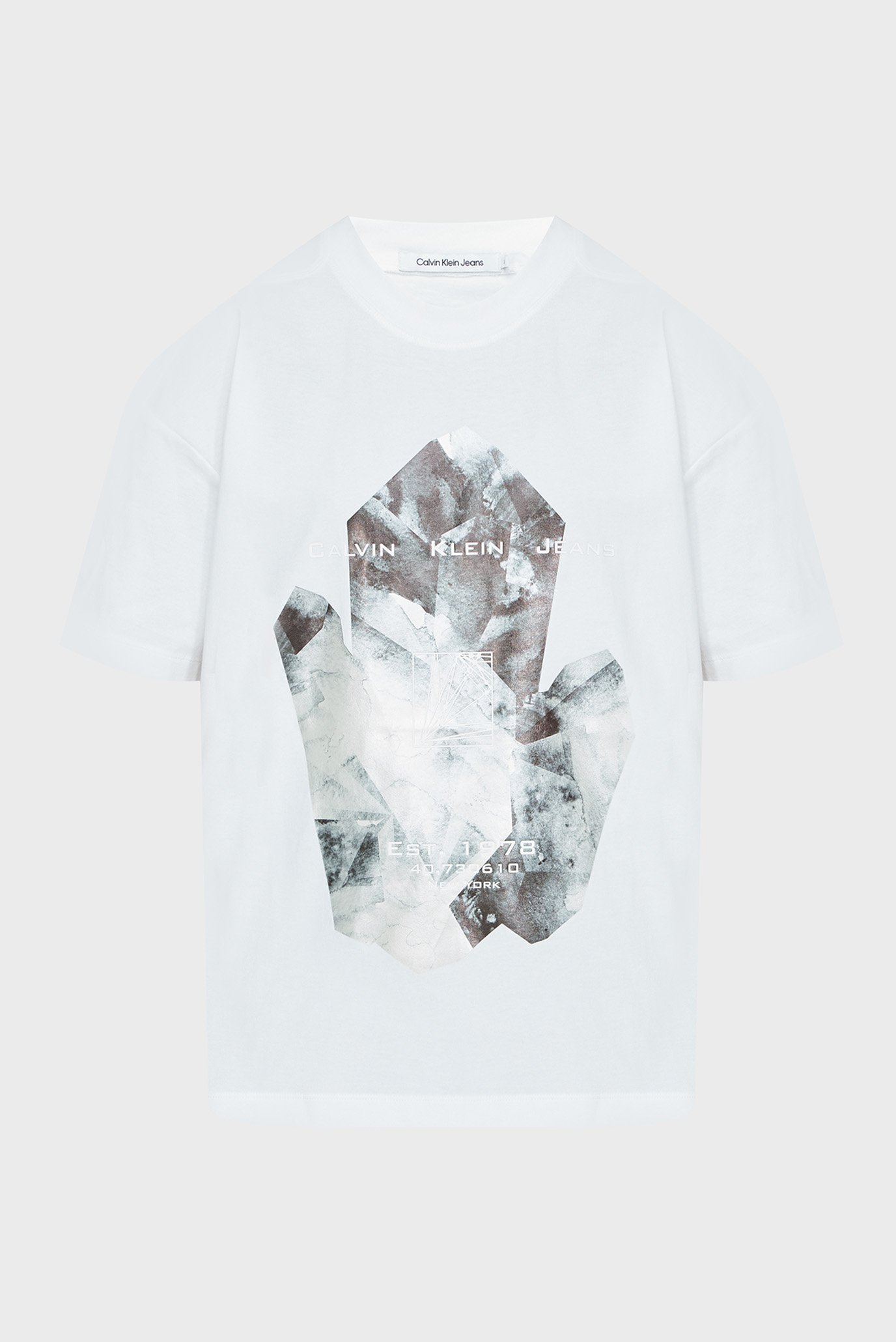 Женская белая футболка DIAMOND GRAPHIC BOYFRIEND TEE 1