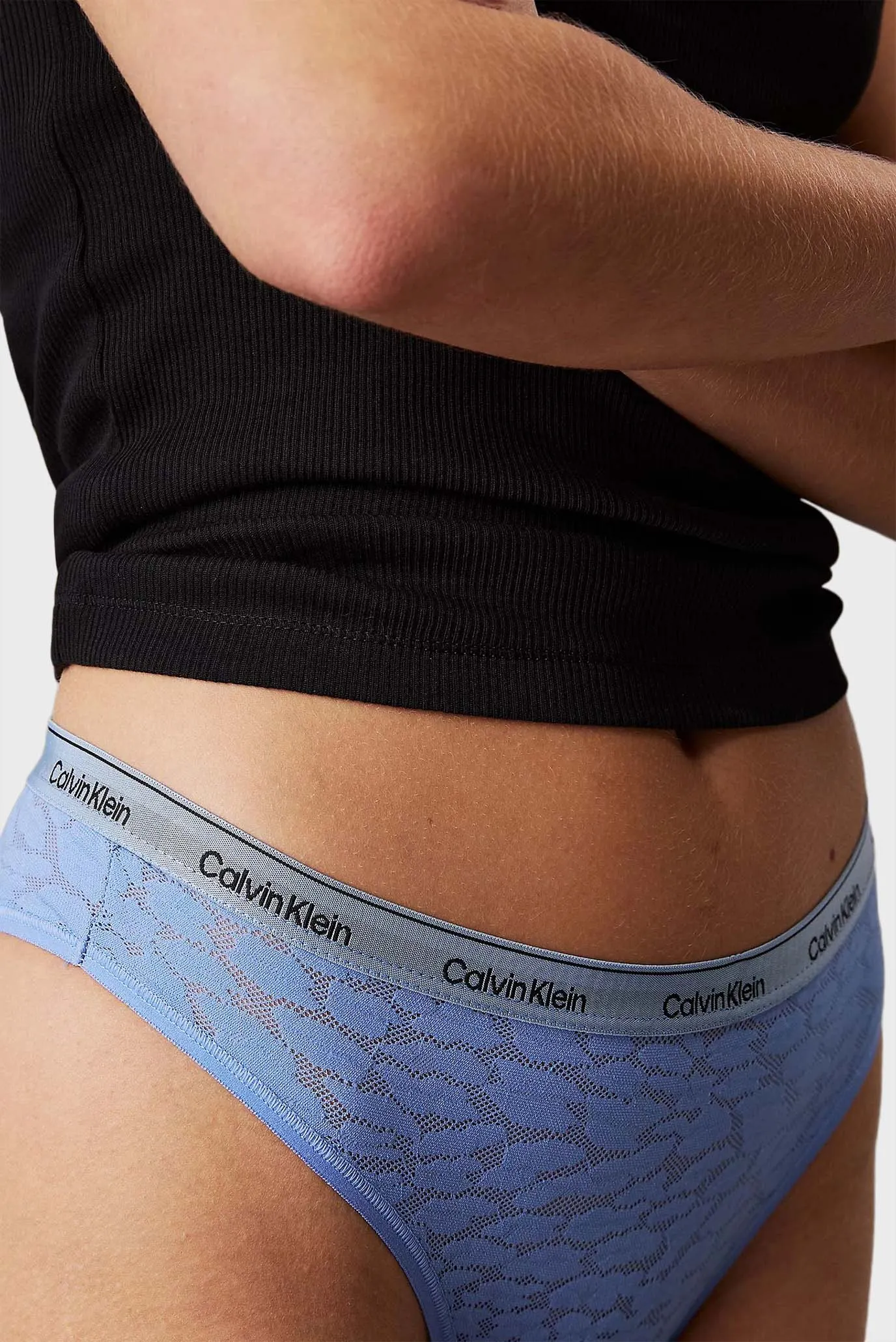 Жіночі блакитні трусики з візерунком BRAZILIAN 4