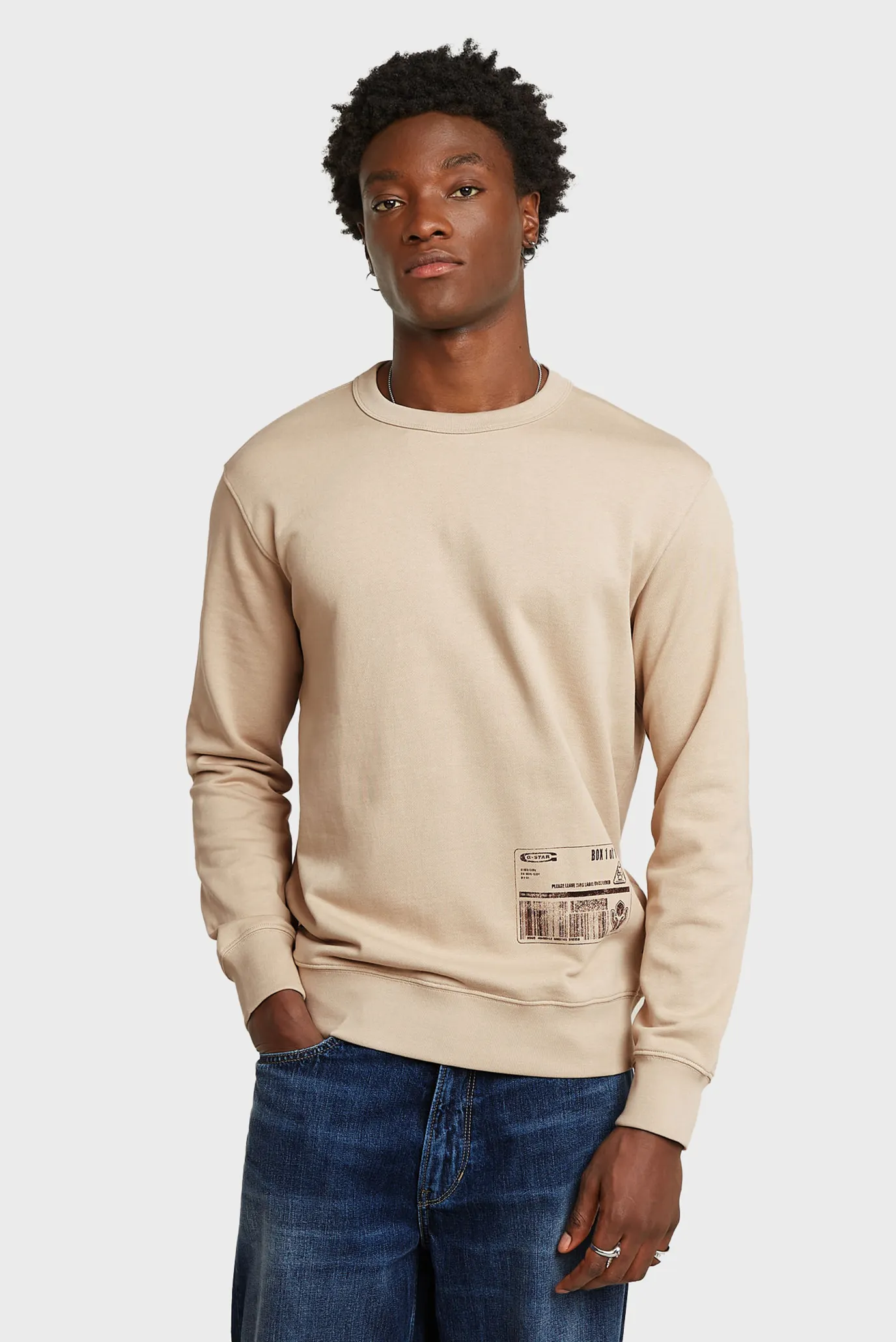 Чоловічий бежевий світшот Shipping 4