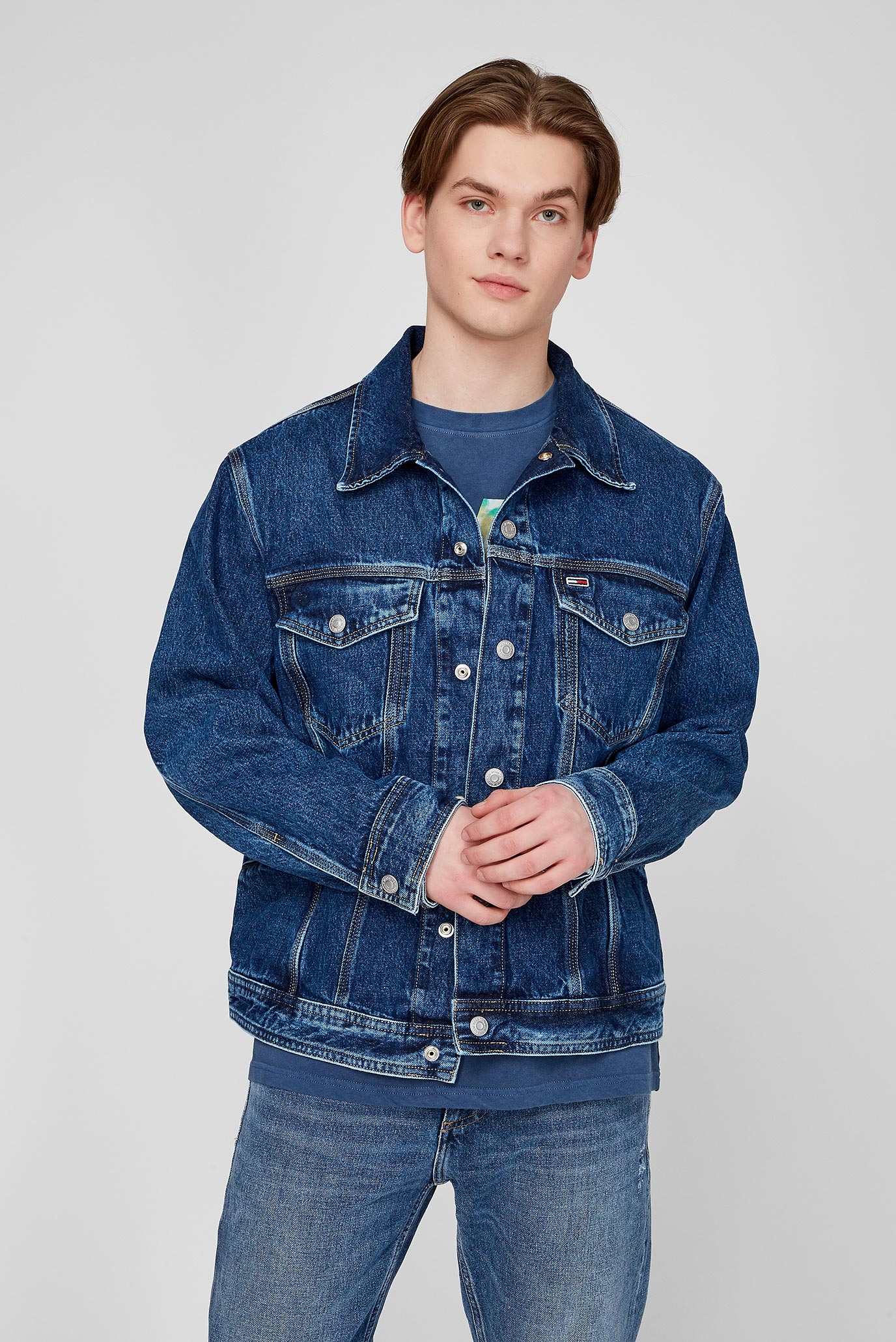 Мужская синяя джинсовая куртка CE836 1