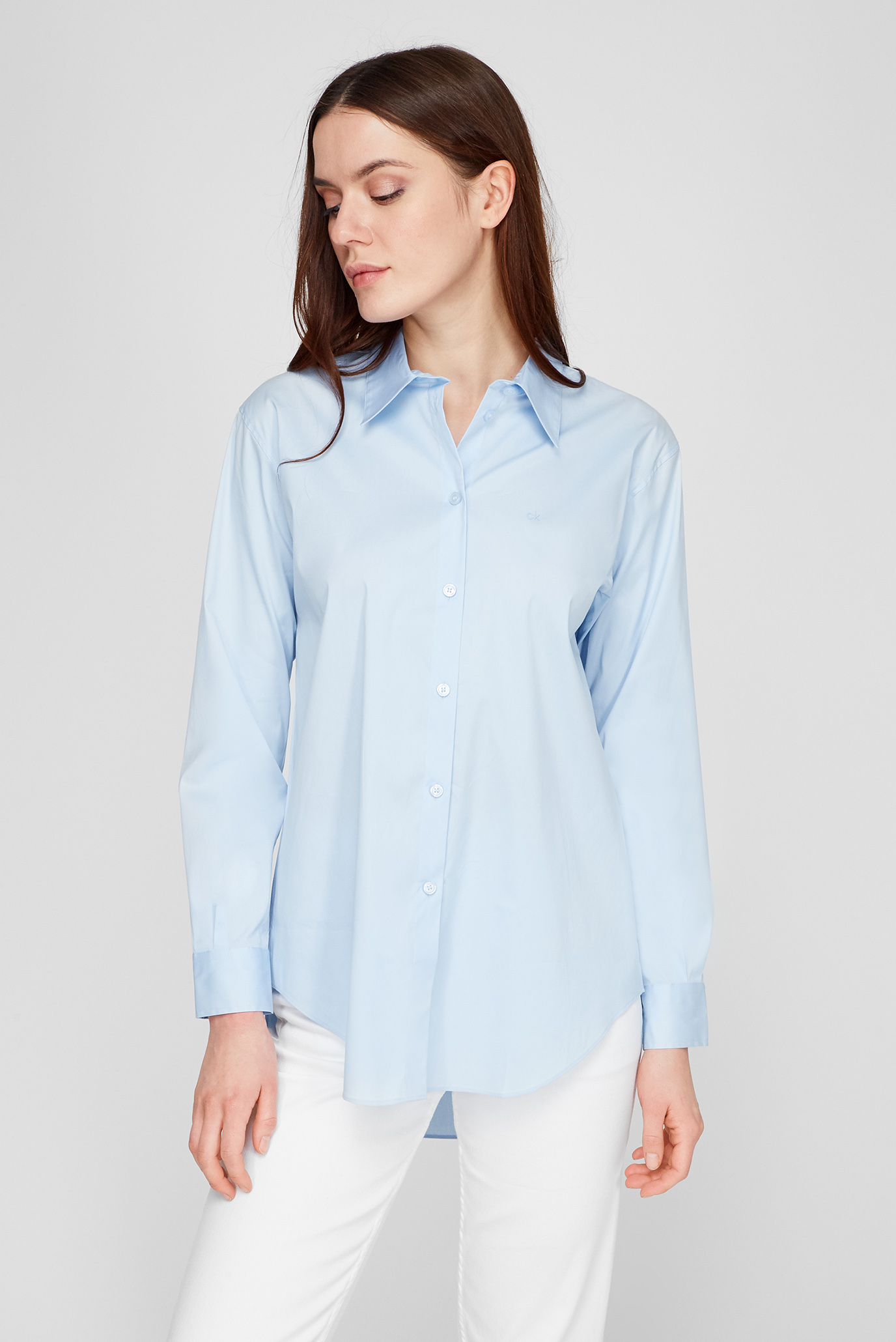 Женская голубая рубашка RELAXED COTTON 1