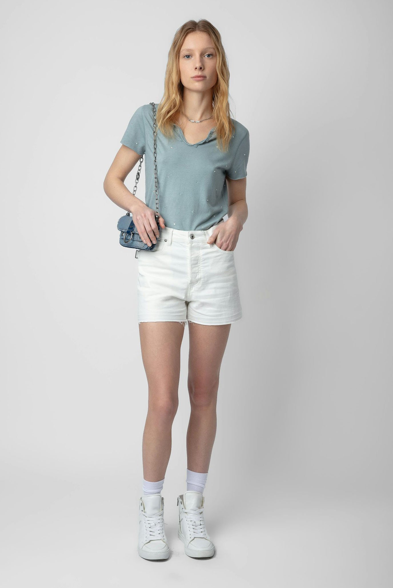Жіночі білі джинсові шорти Sissi 1