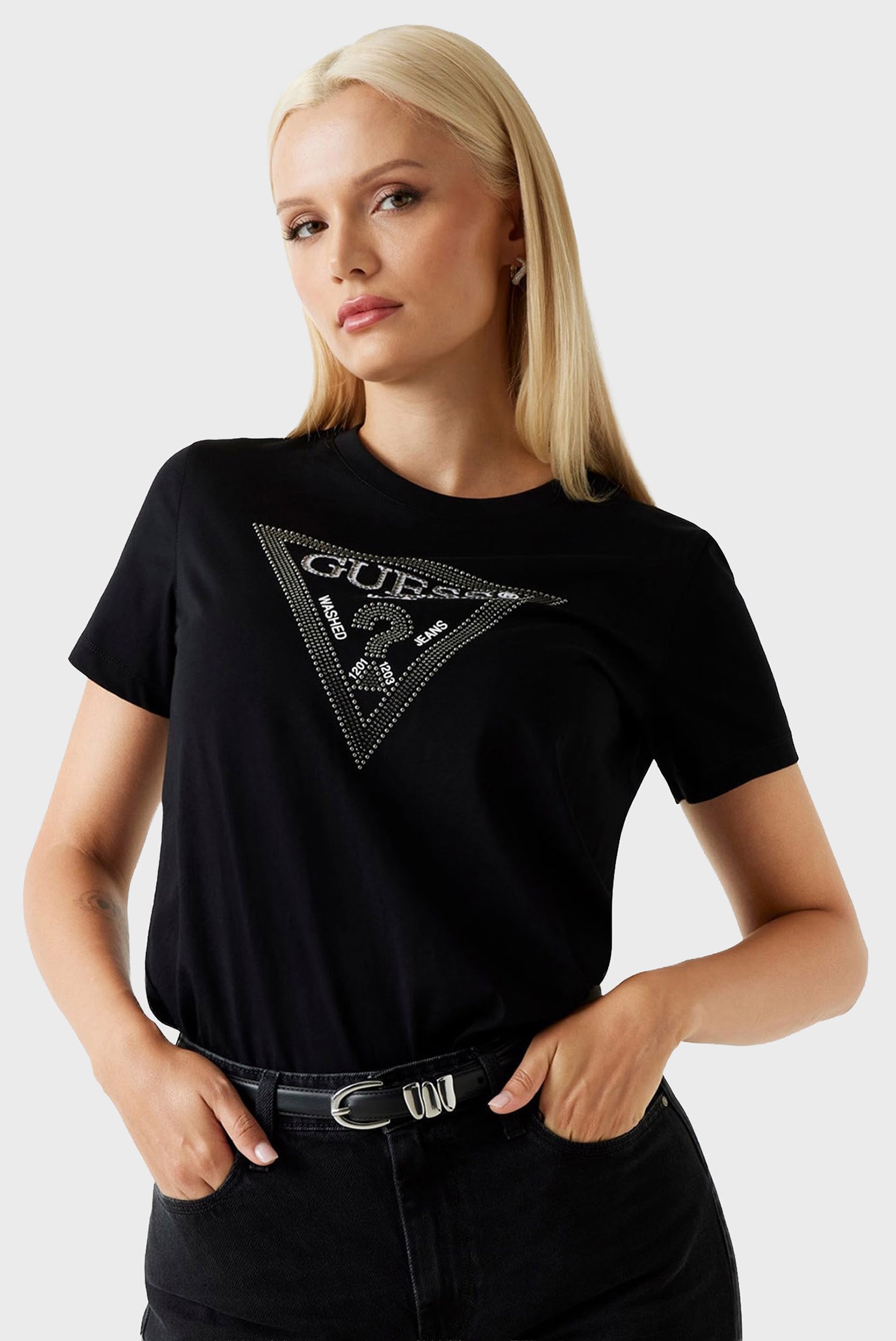 Женская черная футболка Черный XS Guess W5BI18.I3Z14;JBLK Женская черная футболка Черный XS Guess W5BI18.I3Z14;JBLK