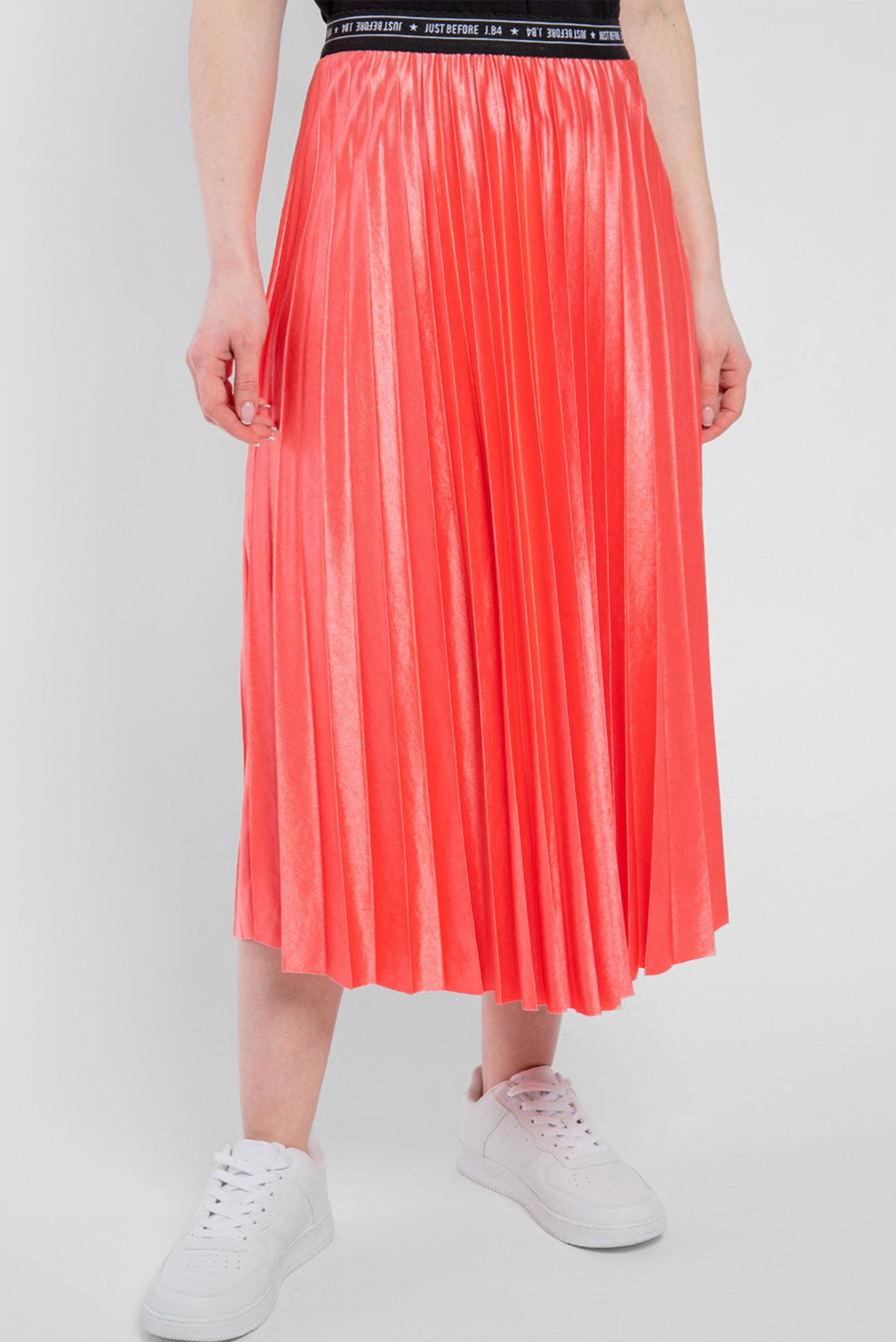 Женская коралловая плиссированная юбка 1