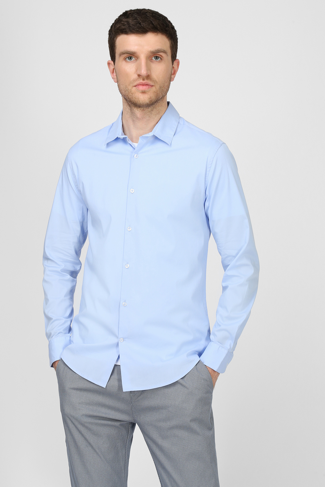 Мужская голубая рубашка 1