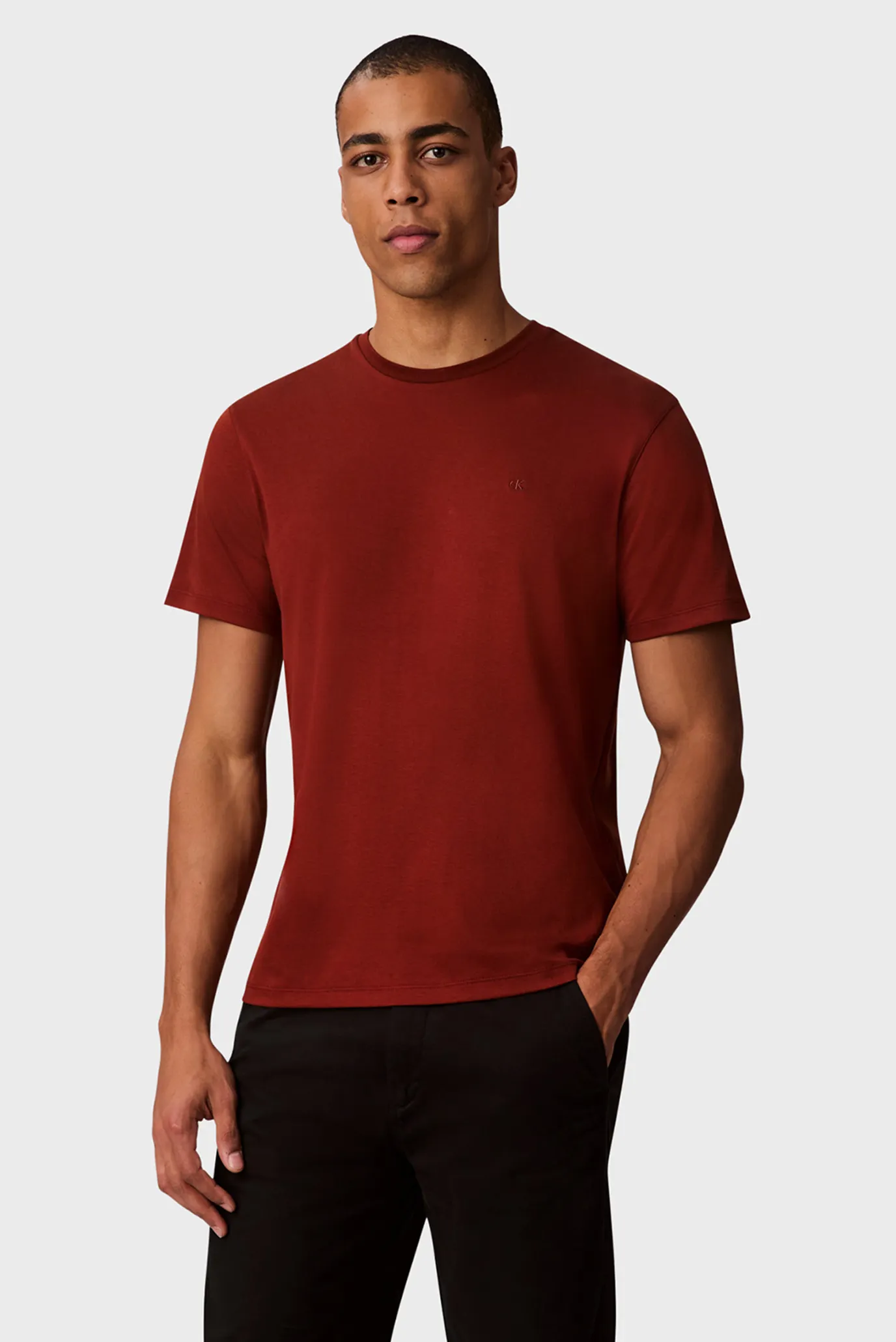 Мужская бордовая футболка SUPIMA CHEST Бордовый L Calvin Klein LV04LB275G