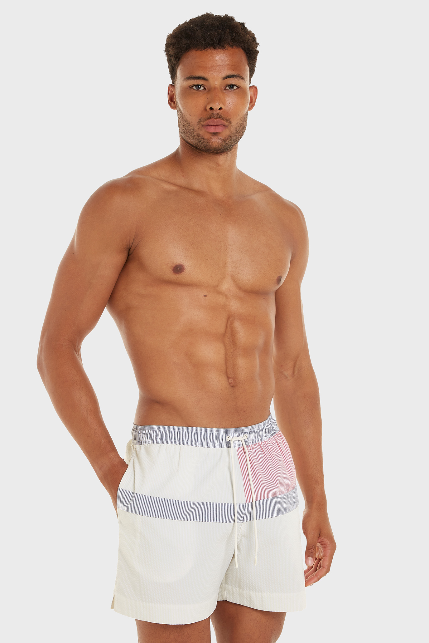 Мужские белые плавательные шорты MEDIUM DRAWSTRING STRIPE Белый L Tommy Hilfiger UM0UM03260 Мужские белые плавательные шорты MEDIUM DRAWSTRING STRIPE Белый L Tommy Hilfiger UM0UM03260