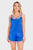 Женская синяя пижама (топ, шорты)