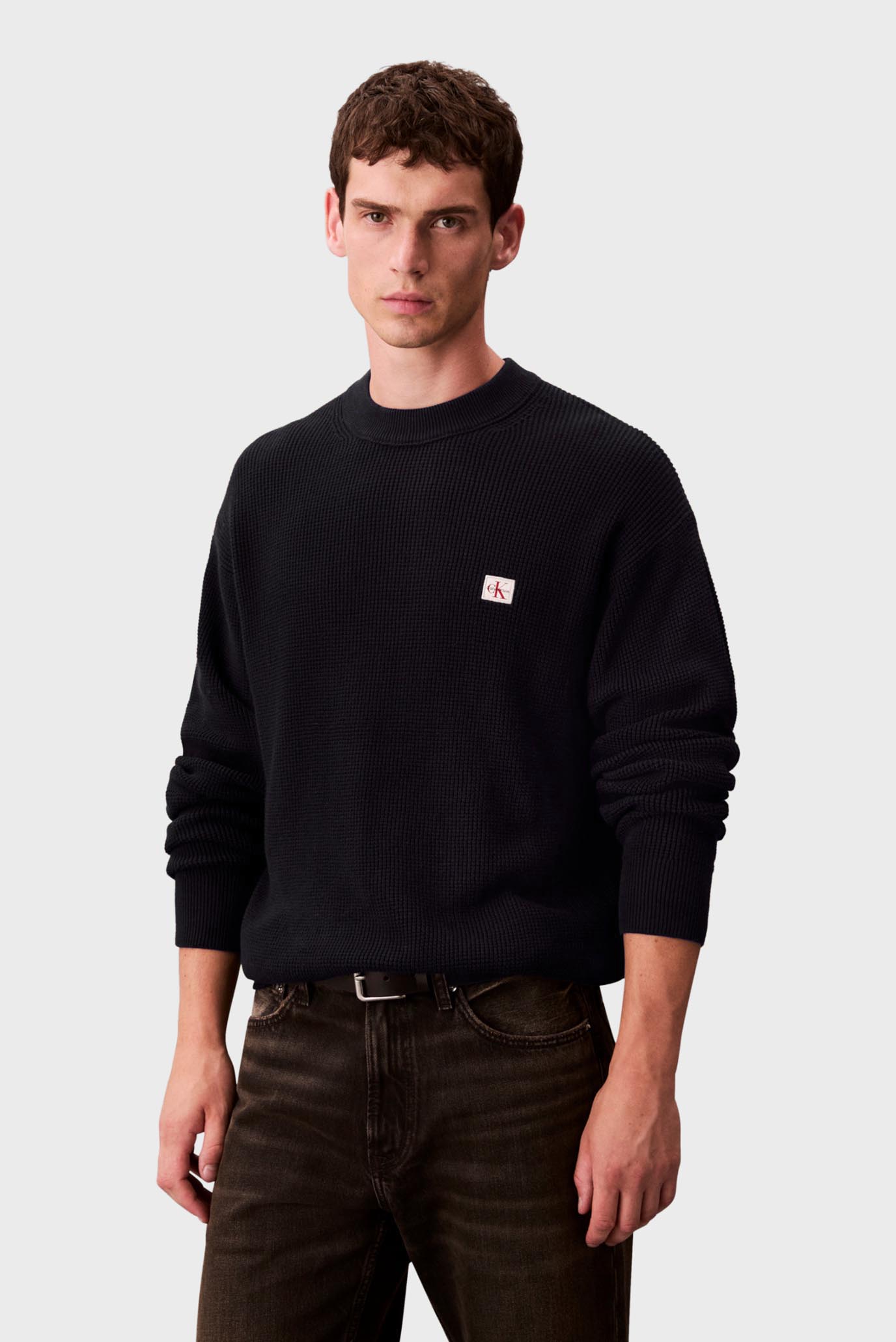Мужской черный джемпер WAFFLE Черный XXL Calvin Klein Jeans LV04RD313G Мужской черный джемпер WAFFLE Черный XXL Calvin Klein Jeans LV04RD313G