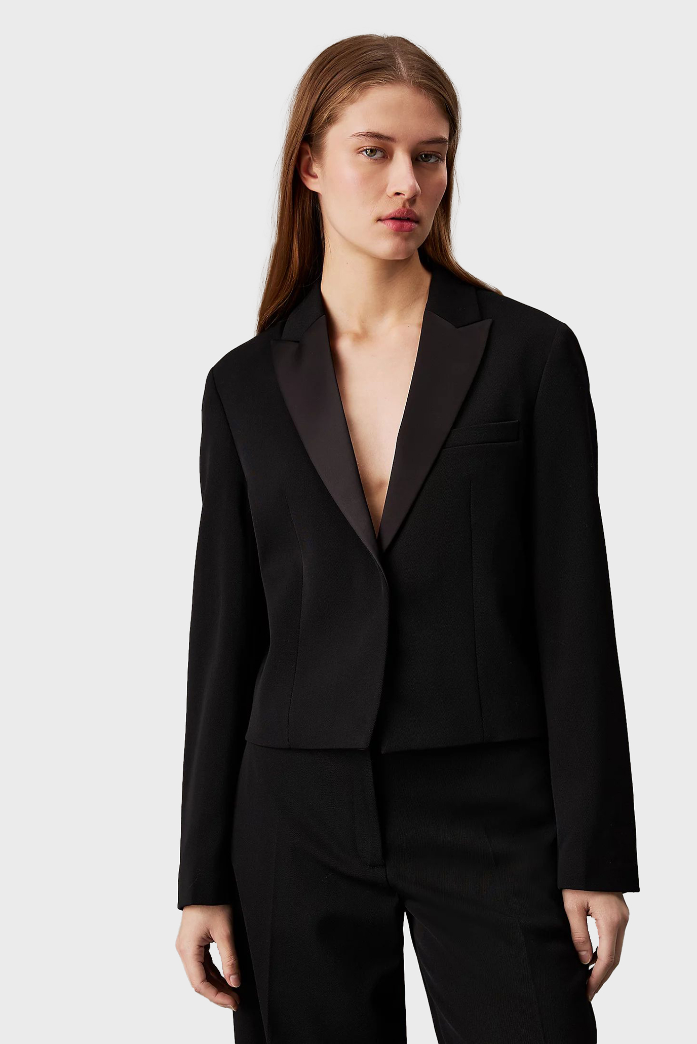 Женский черный жакет WOOL TWILL TUX BLAZER 1