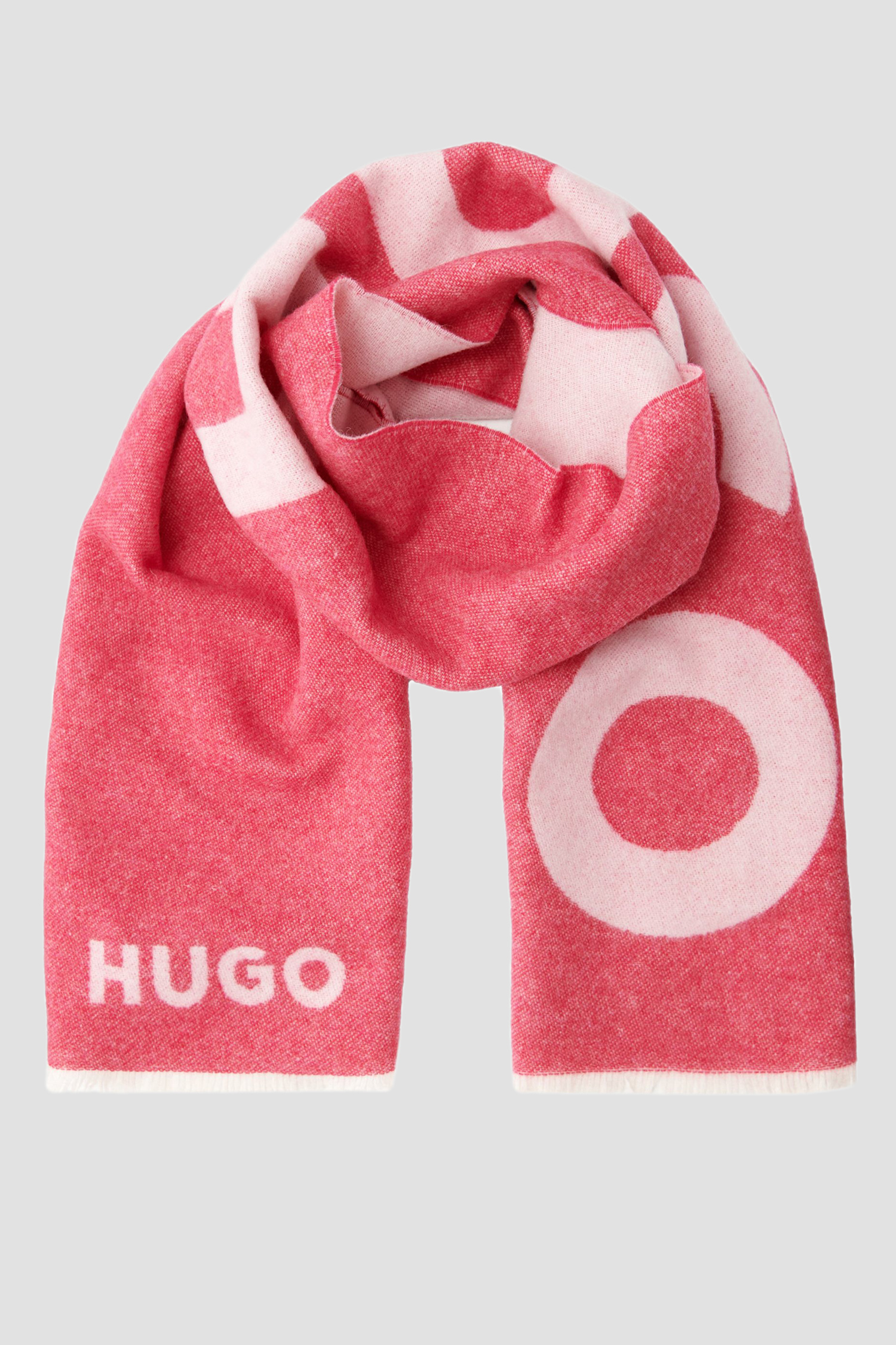 Женский розовый шерстяной шарф 1