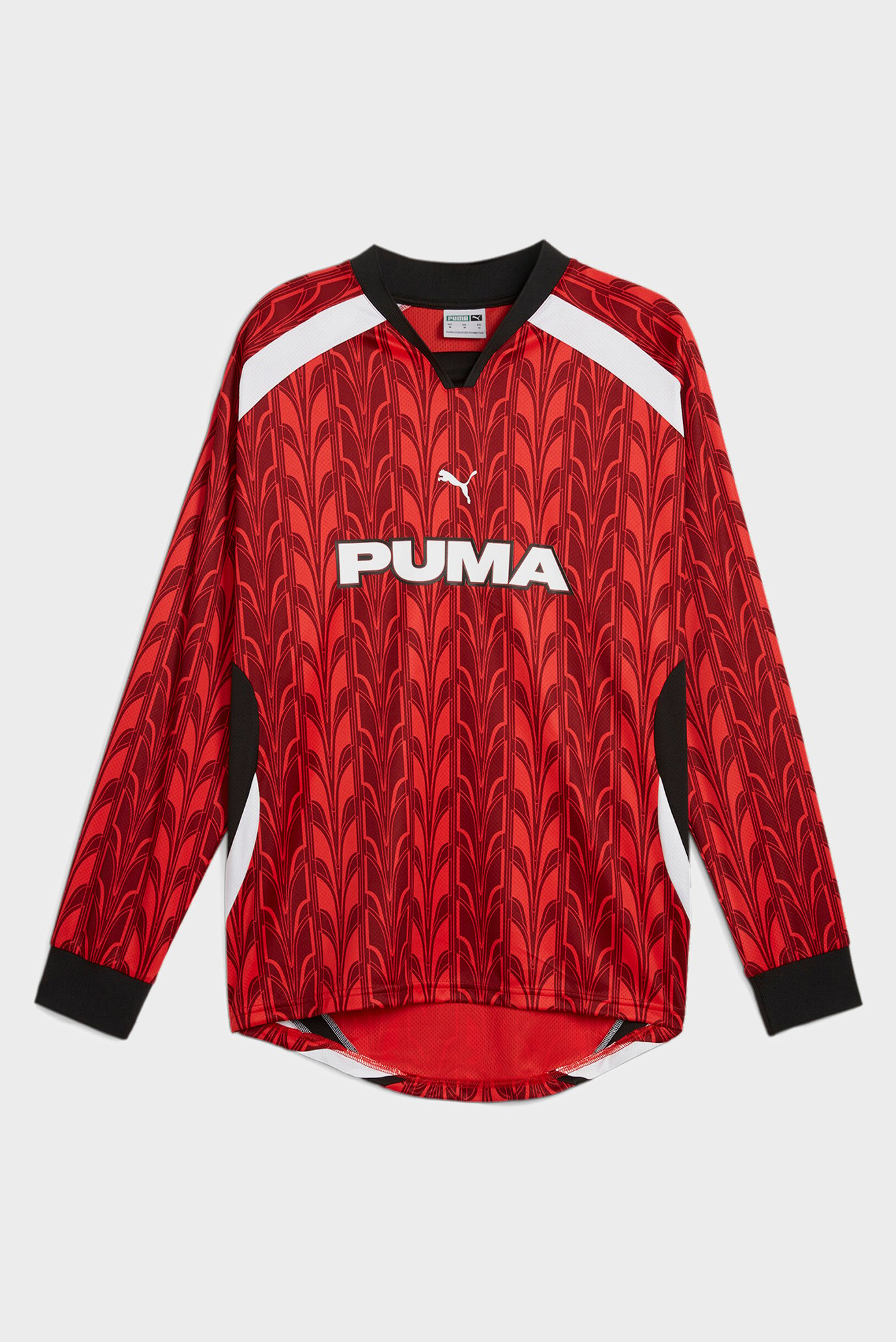 Красный лонгслив Long Sleeve Football Jersey Unisex (унисекс) 1