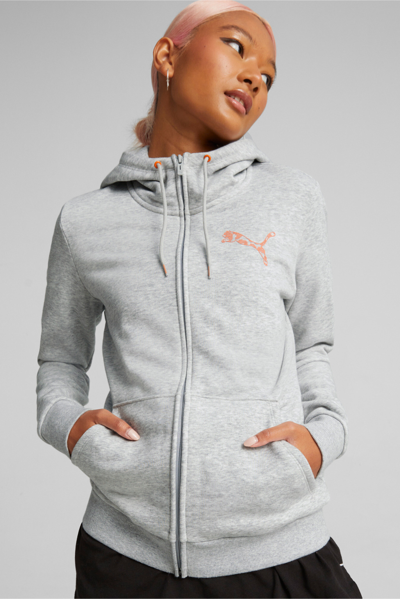 Женское серое худи Full-Zip Women's Hoodie 1