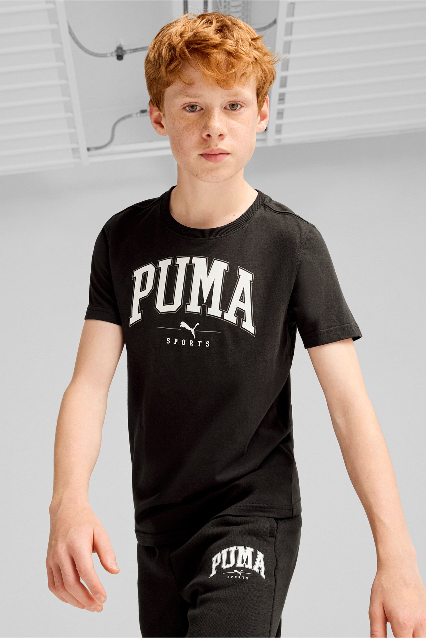 Детская черная футболка PUMA SQUAD Big Graphic Tee Youth 1