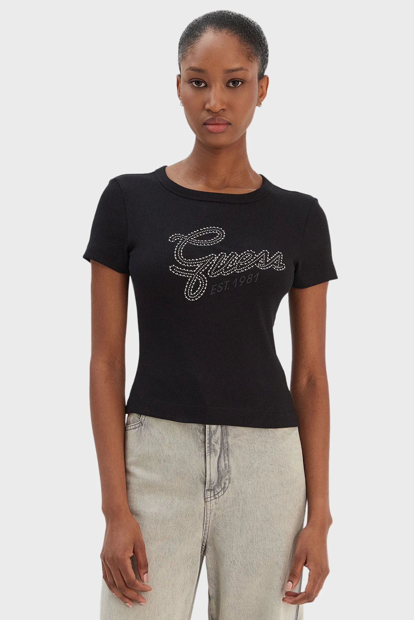 Женская черная футболка Черный XS Guess W6RI22.KA0H1;JBLK